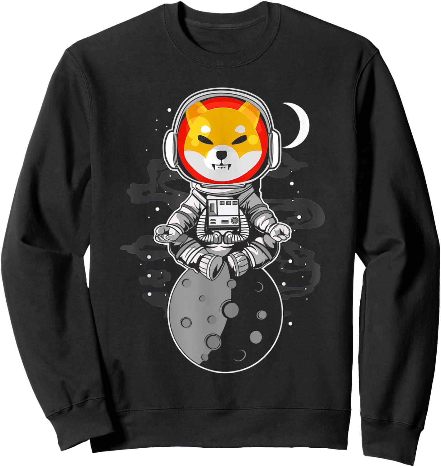 Crypto Token Coin Shiba Inu Spacesuit Moon Shib Army Holder Sweatshirt - Sweatshirt | Black