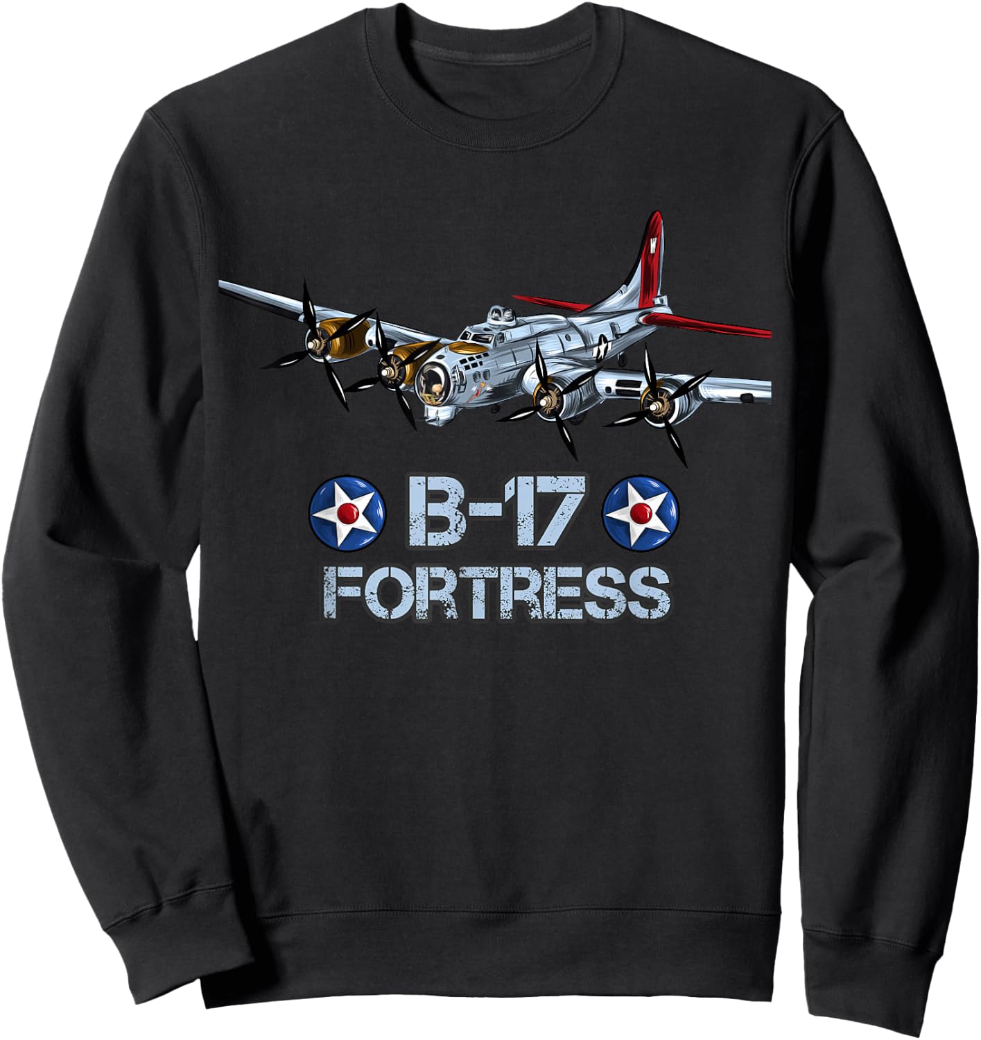 American WW2 Aircraft B-17 Flying Fortress Sweatshirt - Sweatshirt | Black