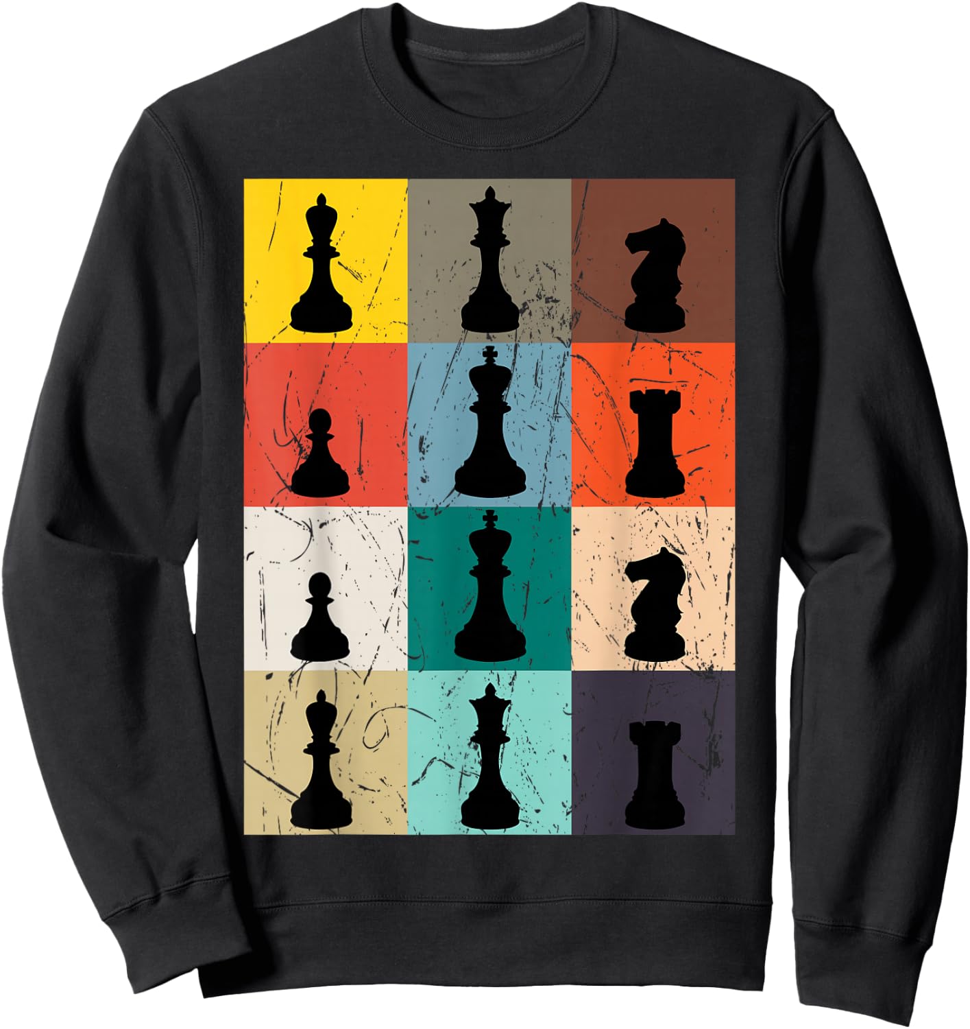 Chess Players Boardgame Pieces Checkmate Sweatshirt - Sweatshirt | Black