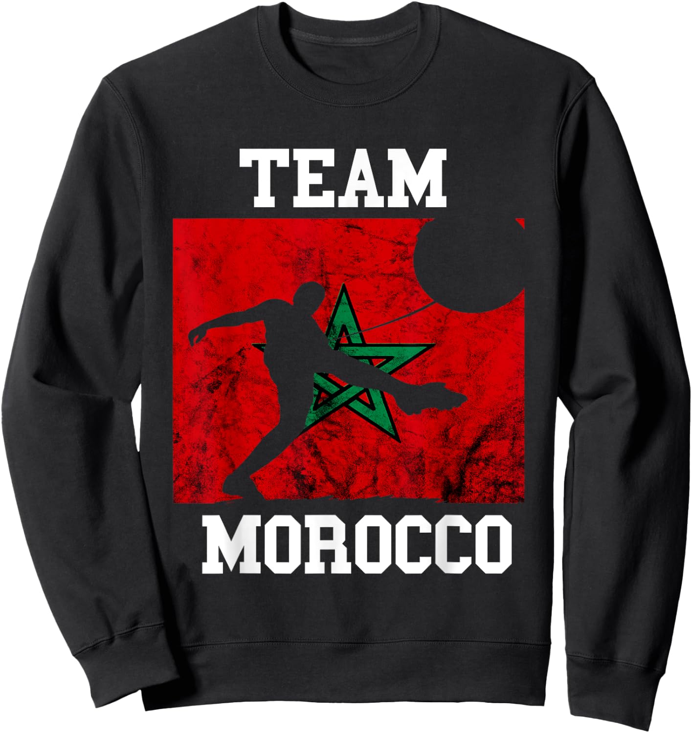 Morocco Moroccan Soccer Team Moroccan Pride Morocco Flag Sweatshirt - Sweatshirt | Black