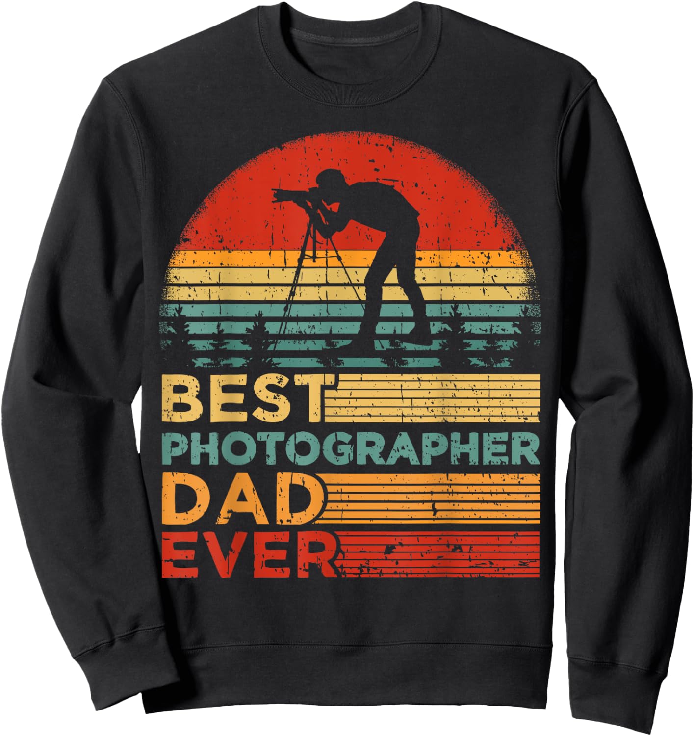 Best Photographer Dad Ever Vintage Photographer Father's Day Sweatshirt - Sweatshirt | Black