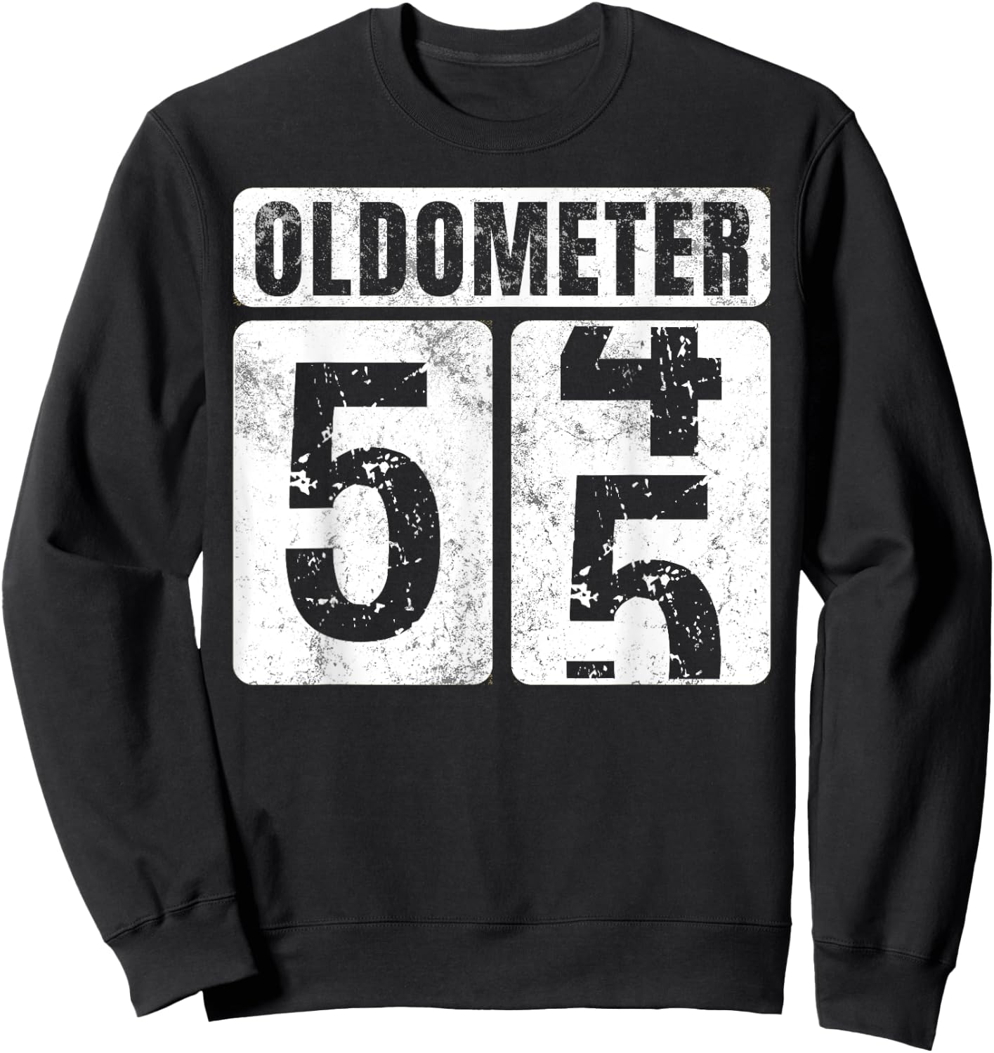 Oldometer 55 Shirt Vintage Funny 55th Birthday Gift Sweatshirt - Sweatshirt | Black