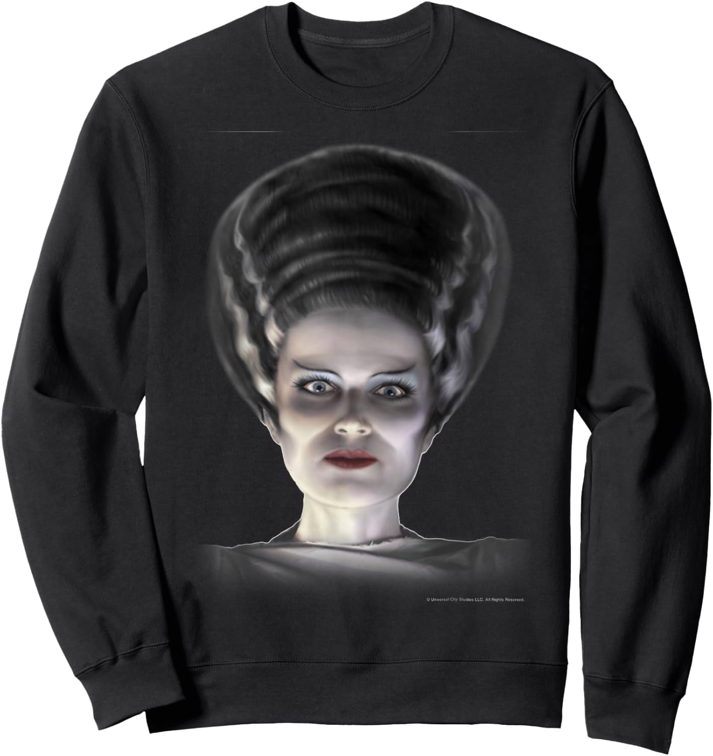 Universal Monsters Bride Of Frankenstein Big Face Sweatshirt - Sweatshirt | Black