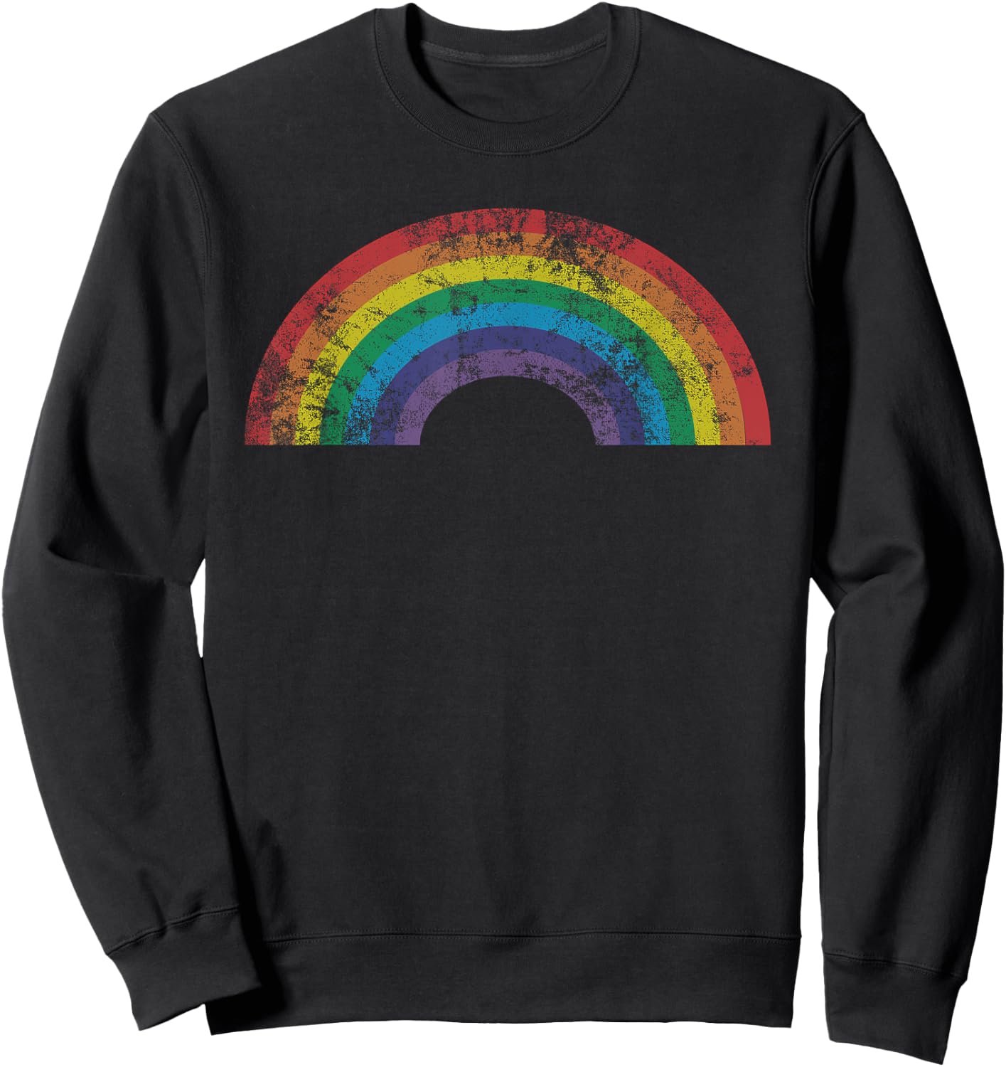 Rainbow Shirt Vintage Retro 80's Style Men Women Gift Sweatshirt - Sweatshirt | Black