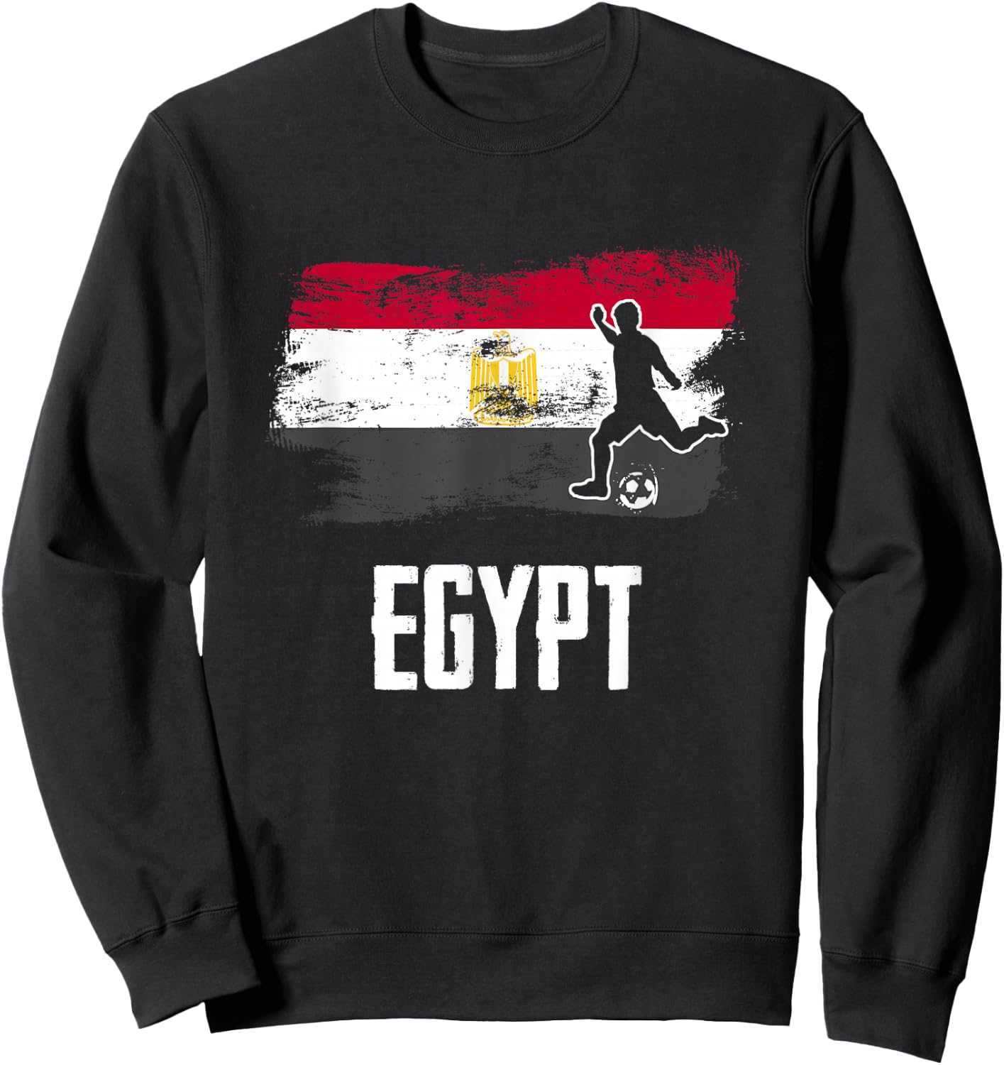 Egypt Flag Jersey Egyptian Soccer Team Egyptian Sweatshirt - Sweatshirt | Black