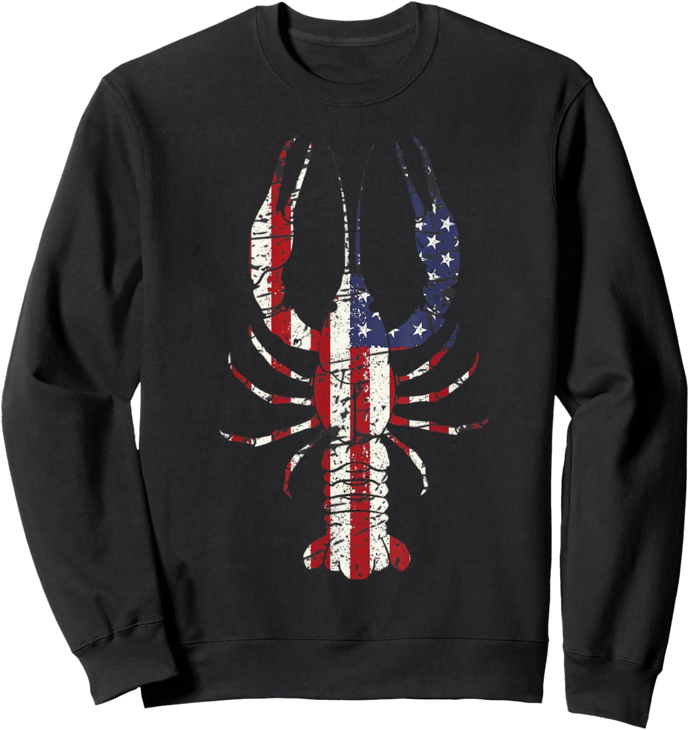 Mardi Gras Shirt Fleur De Lis Crawfish Shirt American Flag Sweatshirt - Sweatshirt | Black