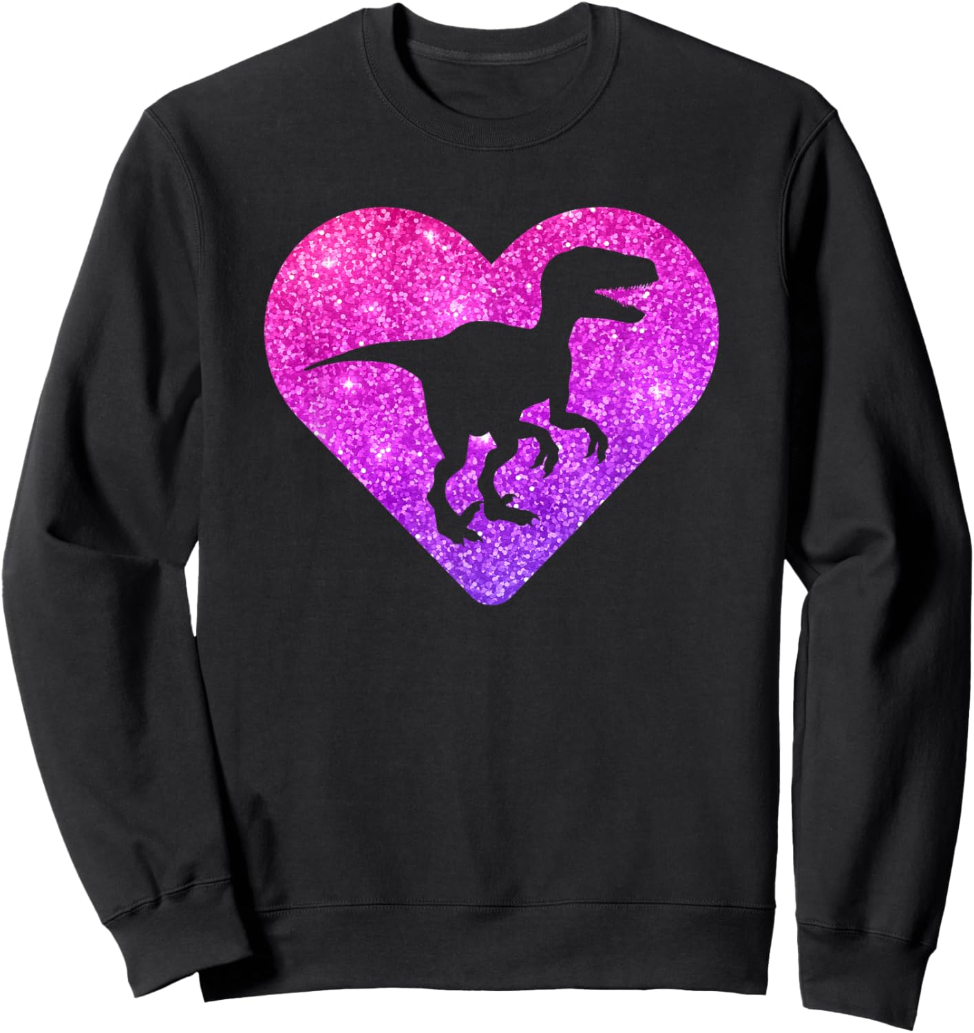 Cute Velociraptor Dinosaur Gift Girls Teens And Women Sweatshirt - Sweatshirt | Black