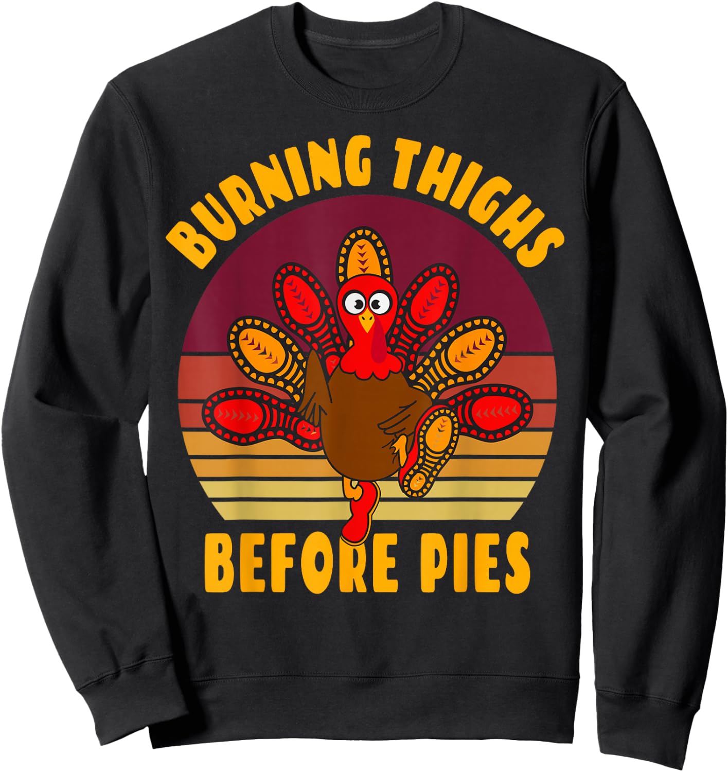 Funny Thanksgiving Day 5k 10k Trot Run Runner Costume Sweatshirt - Sweatshirt | Black
