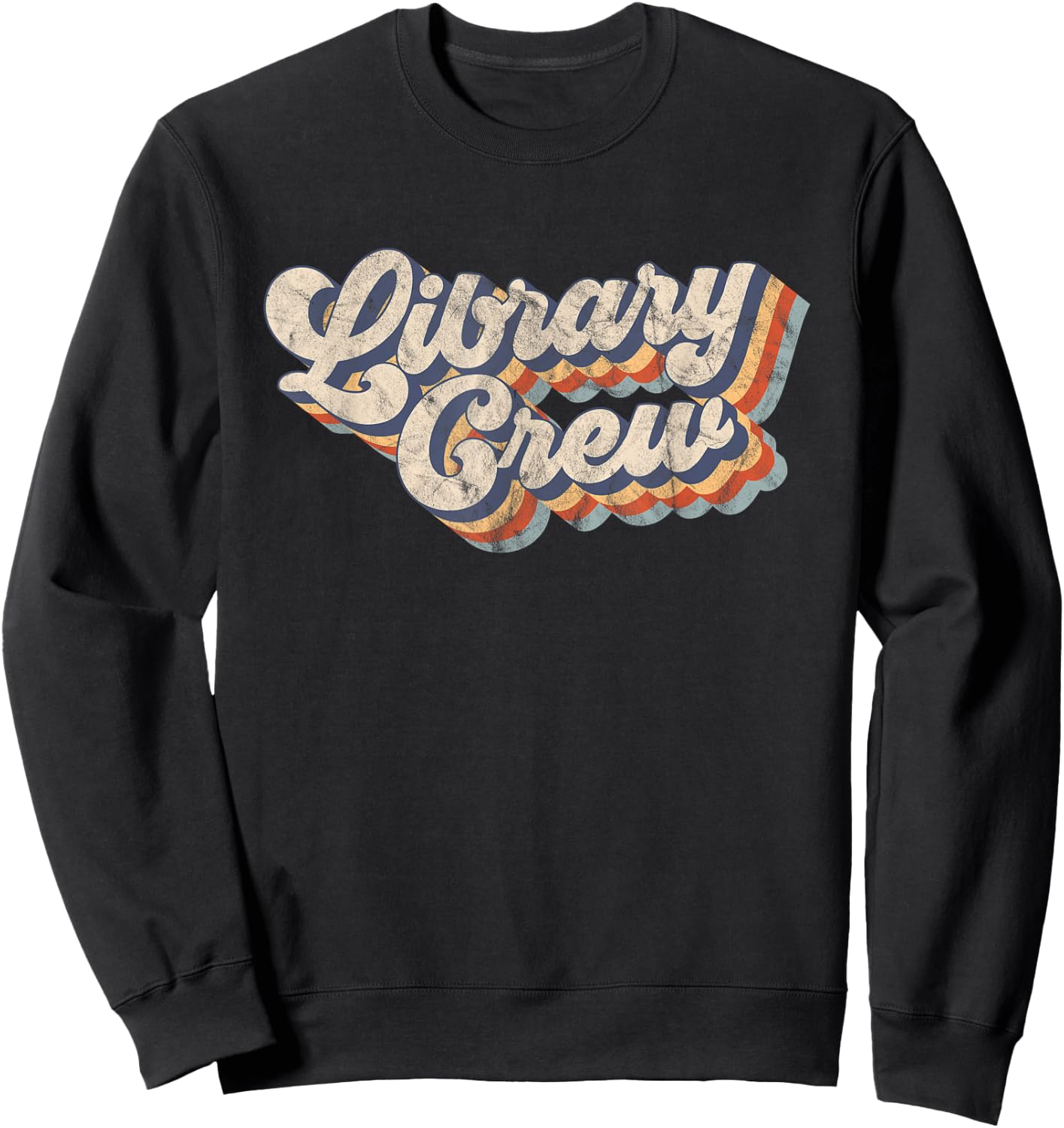Library Crew Librarian Bookworm Vintage Retro Men Sweatshirt - Sweatshirt | Black