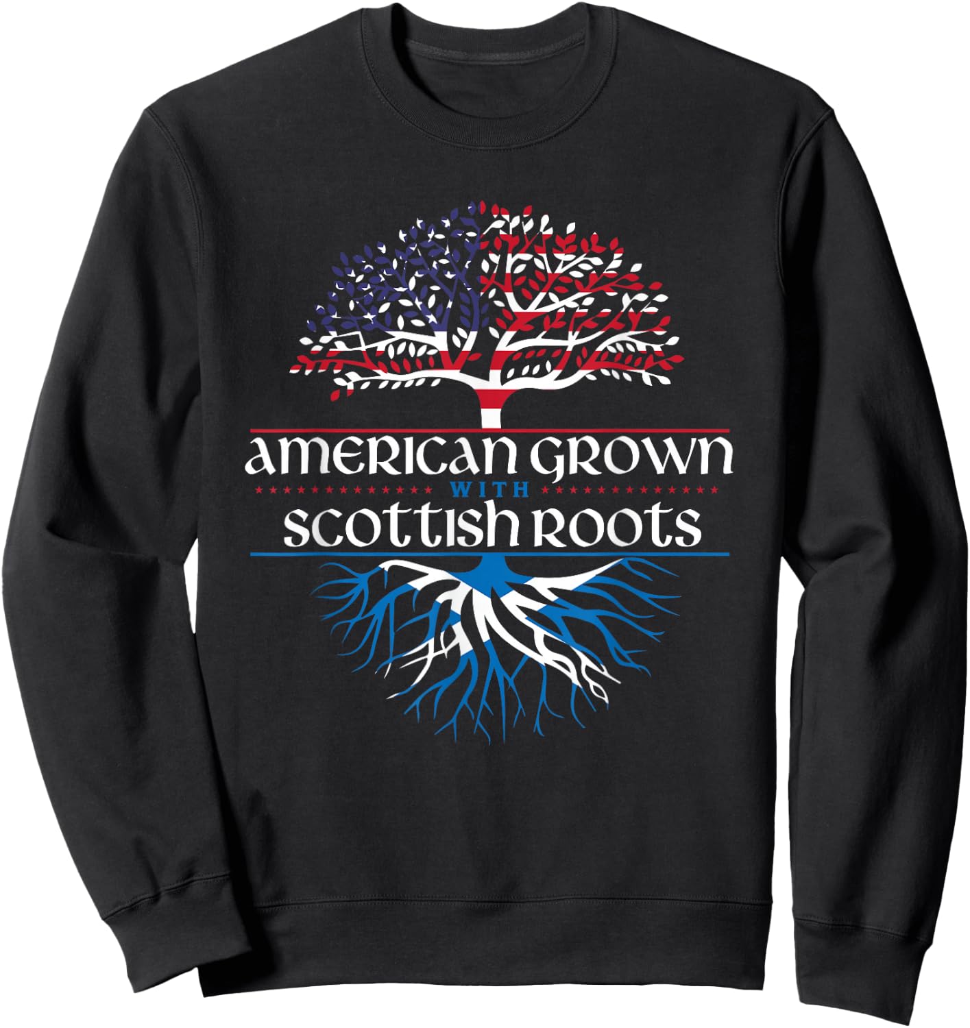 American Grown with Scottish Roots - Scotland Pride Heritage Sweatshirt - Sweatshirt | Black