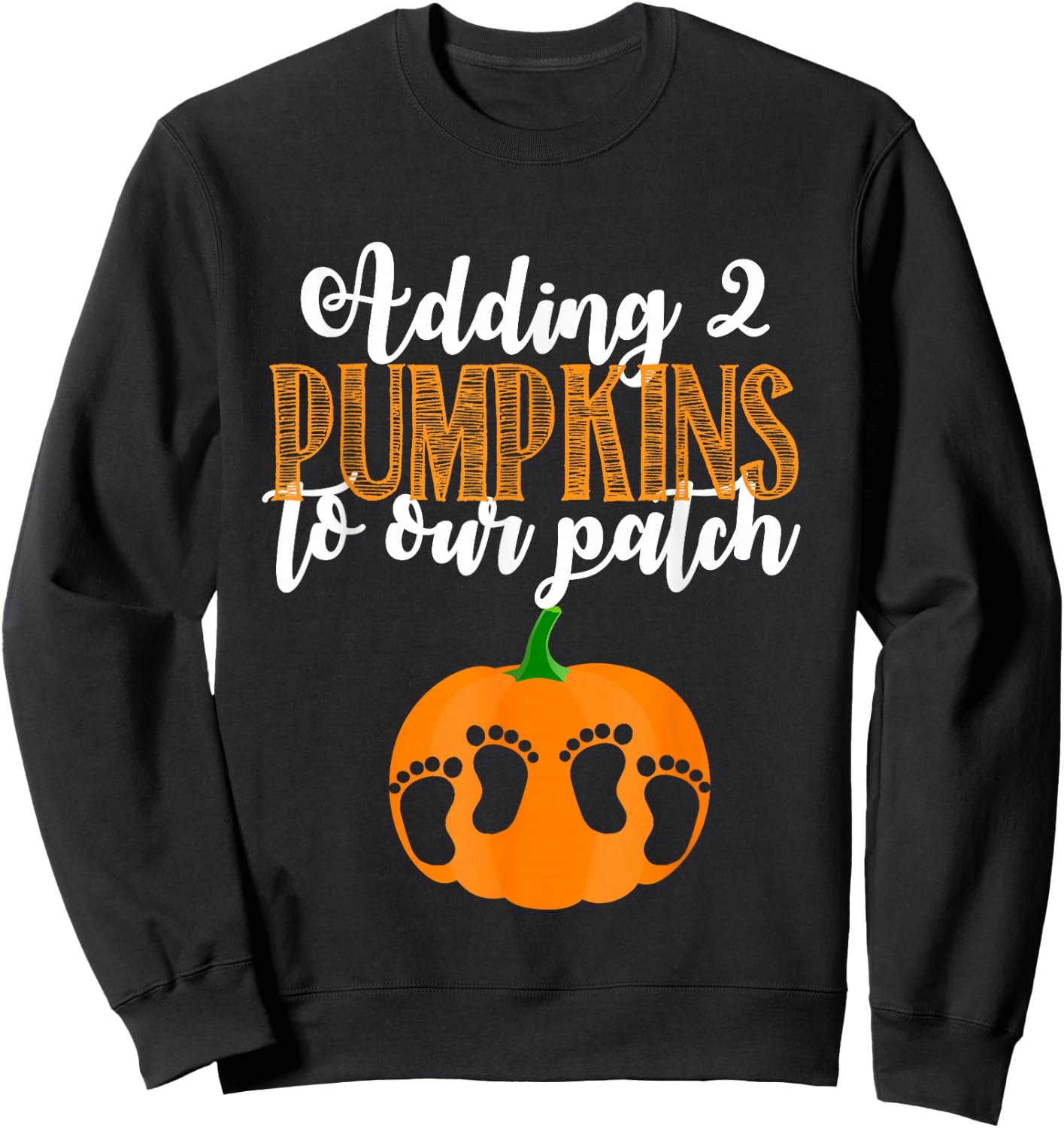 Twin Halloween Pregnancy Shirt for Twins Pumpkin Patch Sweatshirt - Sweatshirt | Black