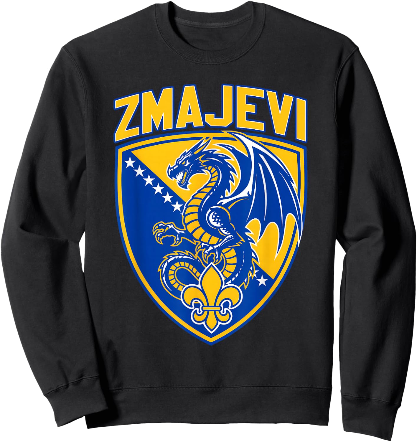 Hajmo Bosno Bosnian Flag Bosnia BiH Bosna i Herzegovina Sweatshirt - Sweatshirt | Black