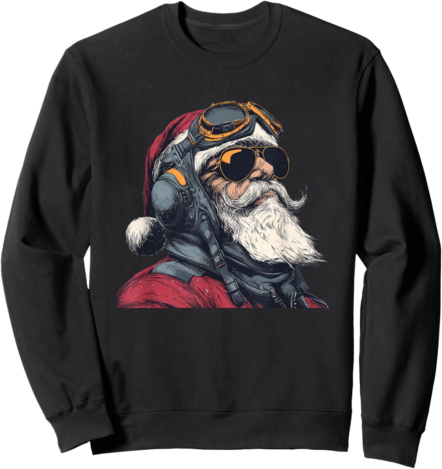 Santa Claus Pilot Costume for Boys and Girls Sweatshirt - Sweatshirt | Black
