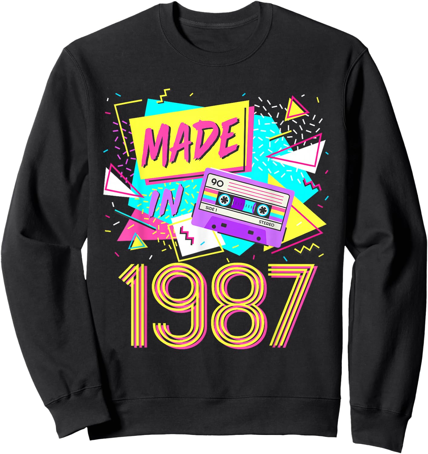 Made In 1987 35 Years Old Retro Vintage 80s 35th Birthday Sweatshirt - Sweatshirt | Black