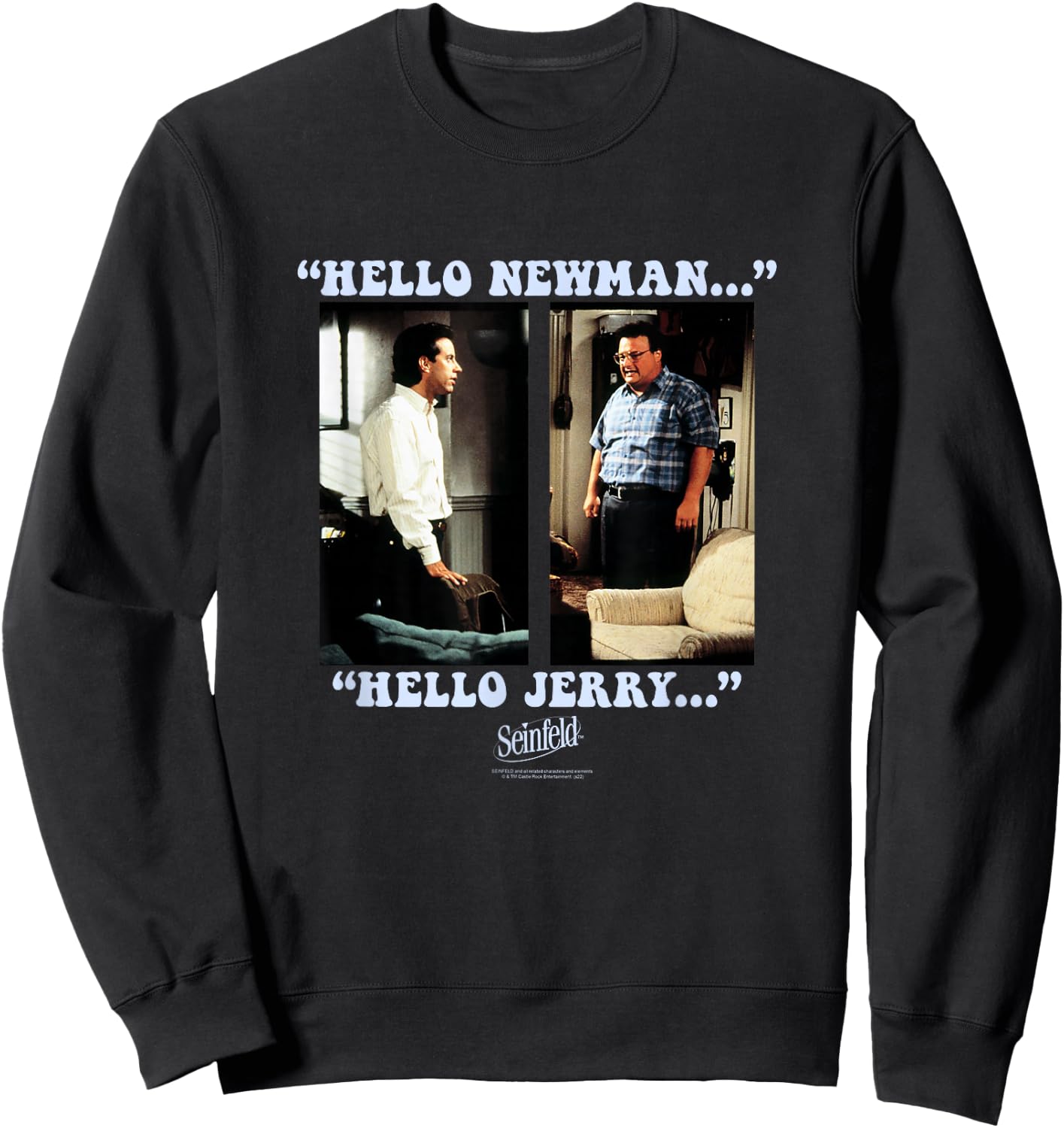 Seinfeld Newman and Jerry Face Off Funny 90's TV Show Sweatshirt - Sweatshirt | Black