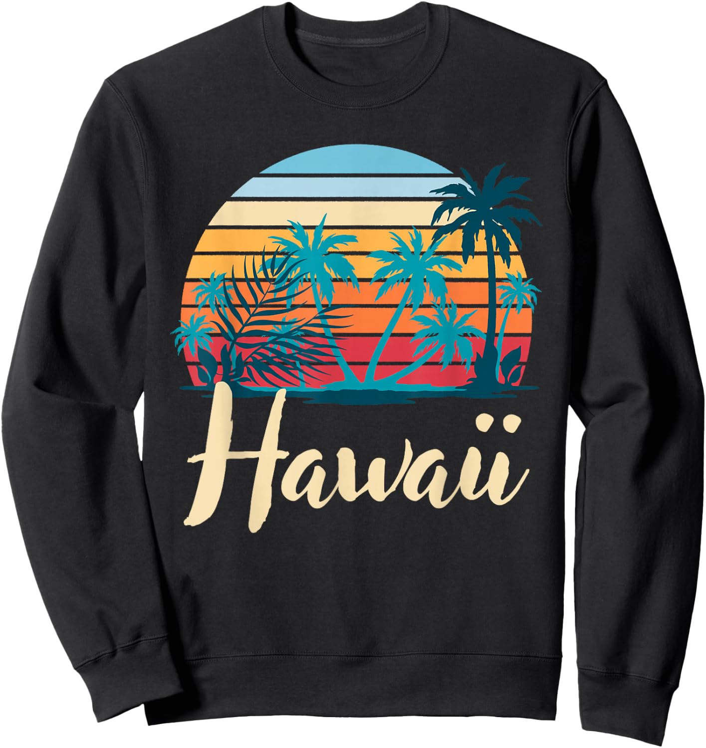Hawaiian Summer Tropical Summer Holiday Retro Hawaii Sweatshirt - Sweatshirt | Black