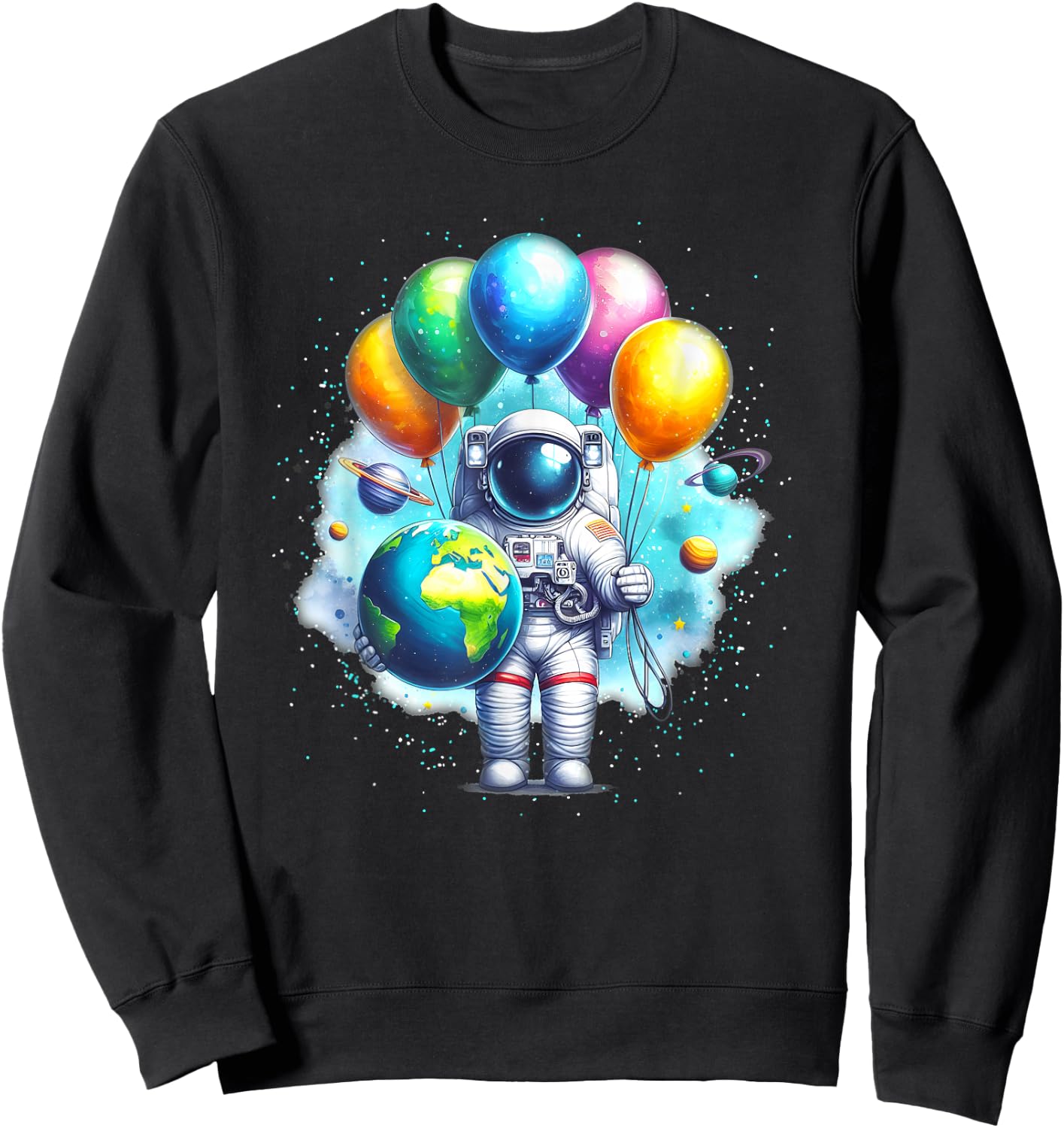 Just A Boy Who Loves Planets Solar System Astronomy Space Sweatshirt - Sweatshirt | Black