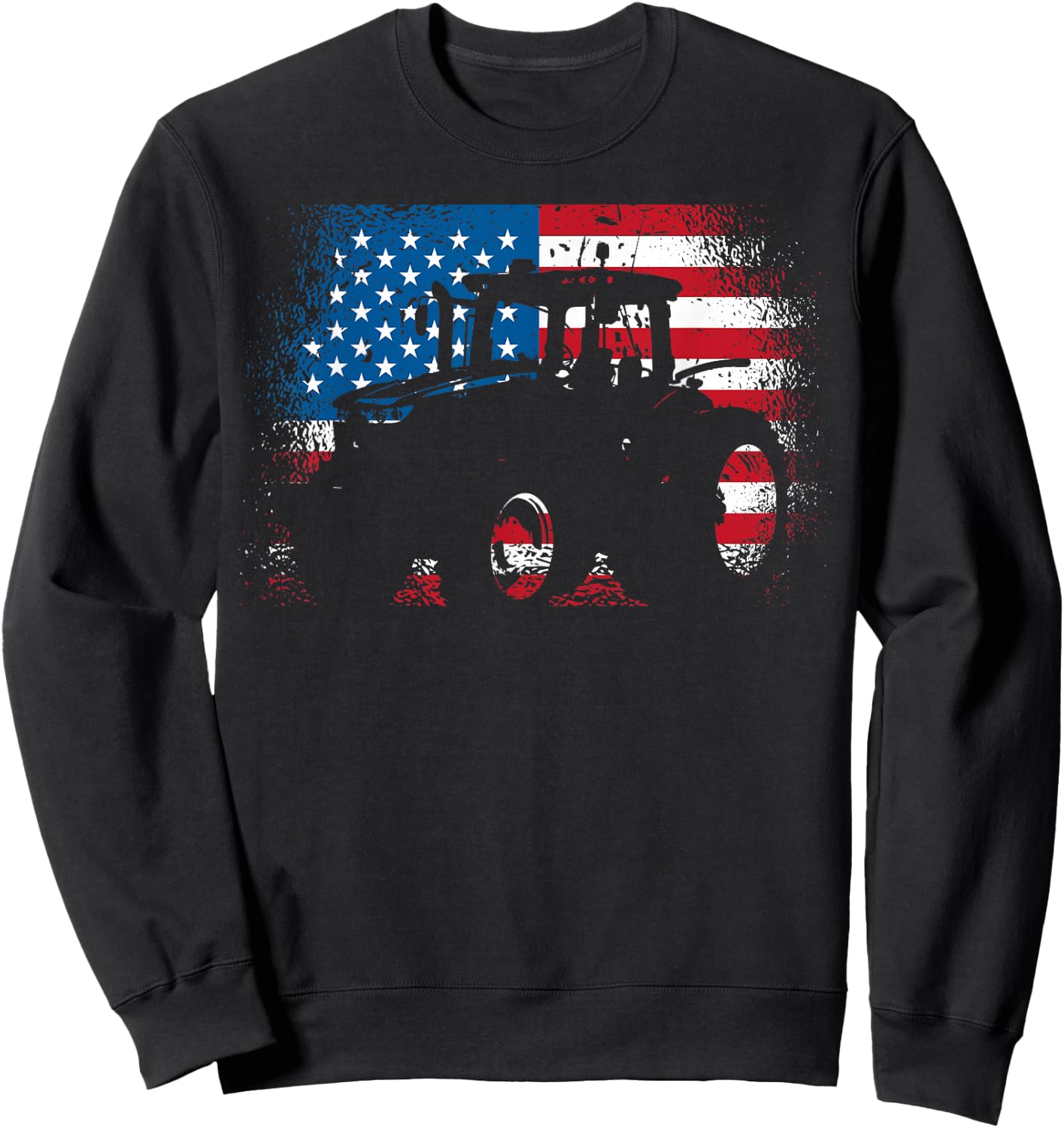 Tractor USA Flag Design for Patriotic Farmer Small Sweatshirt - Sweatshirt | Black