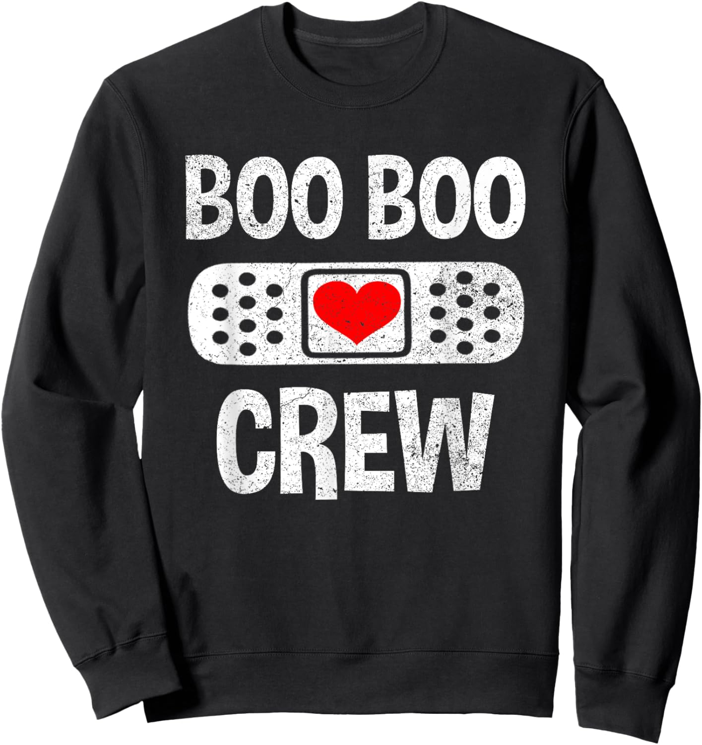 Funny Nurse Ghost Boo Crew Halloween Costume Girls Sweatshirt - Sweatshirt | Black