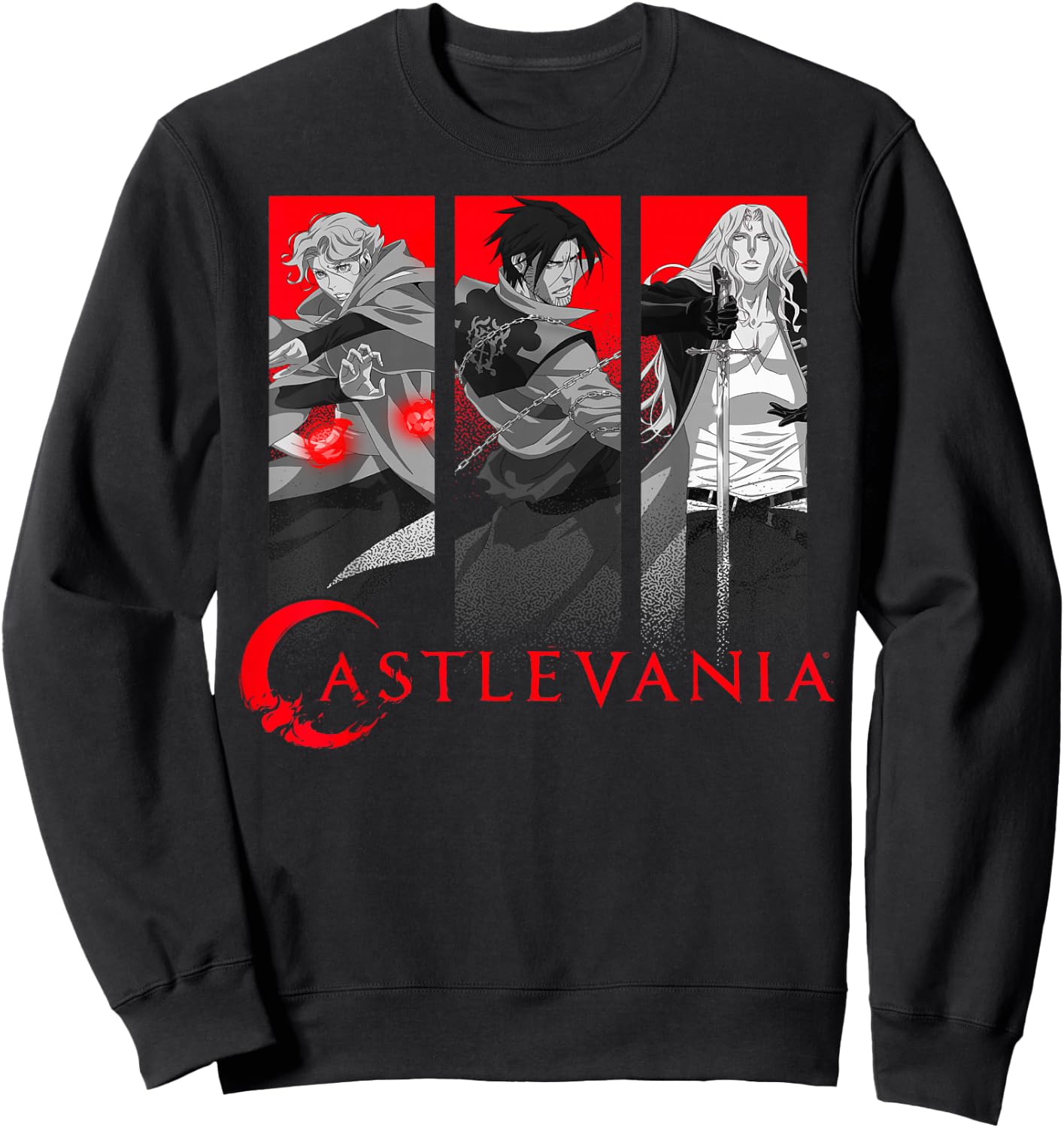 Castlevania Netflix , Men's Black Short Sleeve Classic Fit , Anime Themed Applique , Size Small Sweatshirt - Sweatshirt | Black