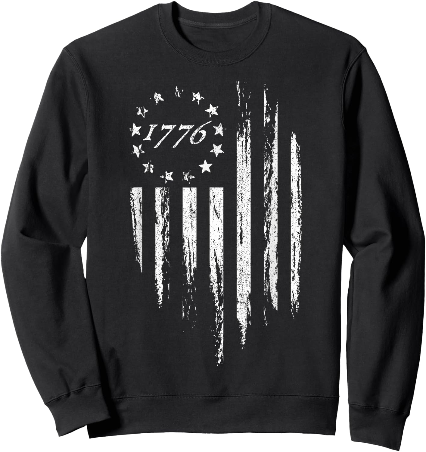 1776 American Flag Betsy Ross 13 Stars USA 4th of July Gift Sweatshirt - Sweatshirt | Black