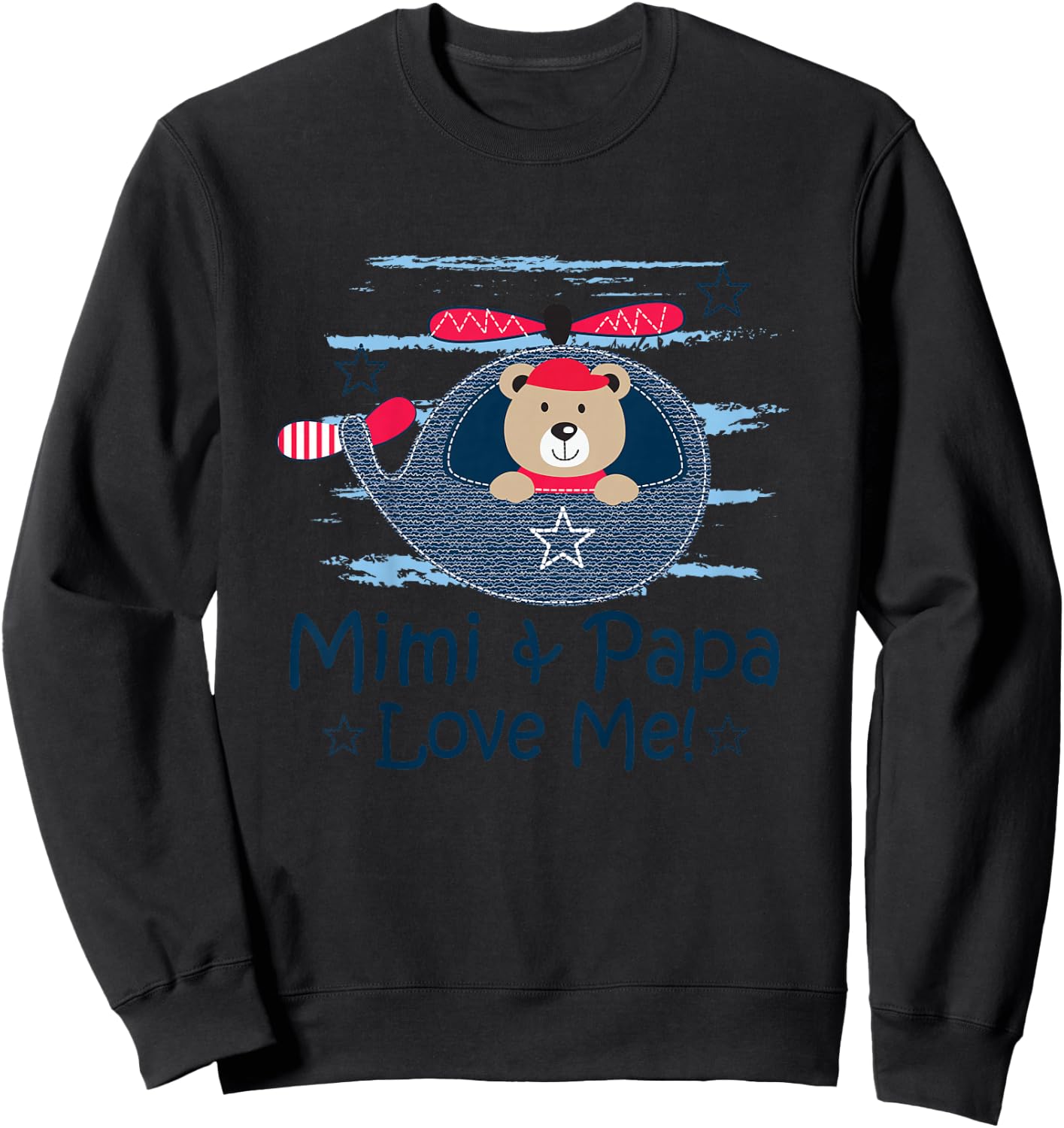 Kids Mimi and Papa Love Me Grandson Sweatshirt - Sweatshirt | Black