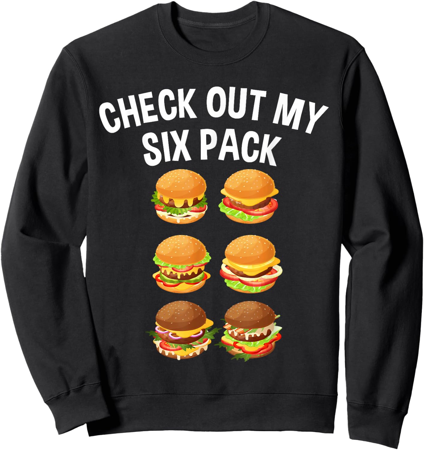 Best Hamburger Art Men Women Fast Food Cheeseburger Lovers Sweatshirt - Sweatshirt | Black