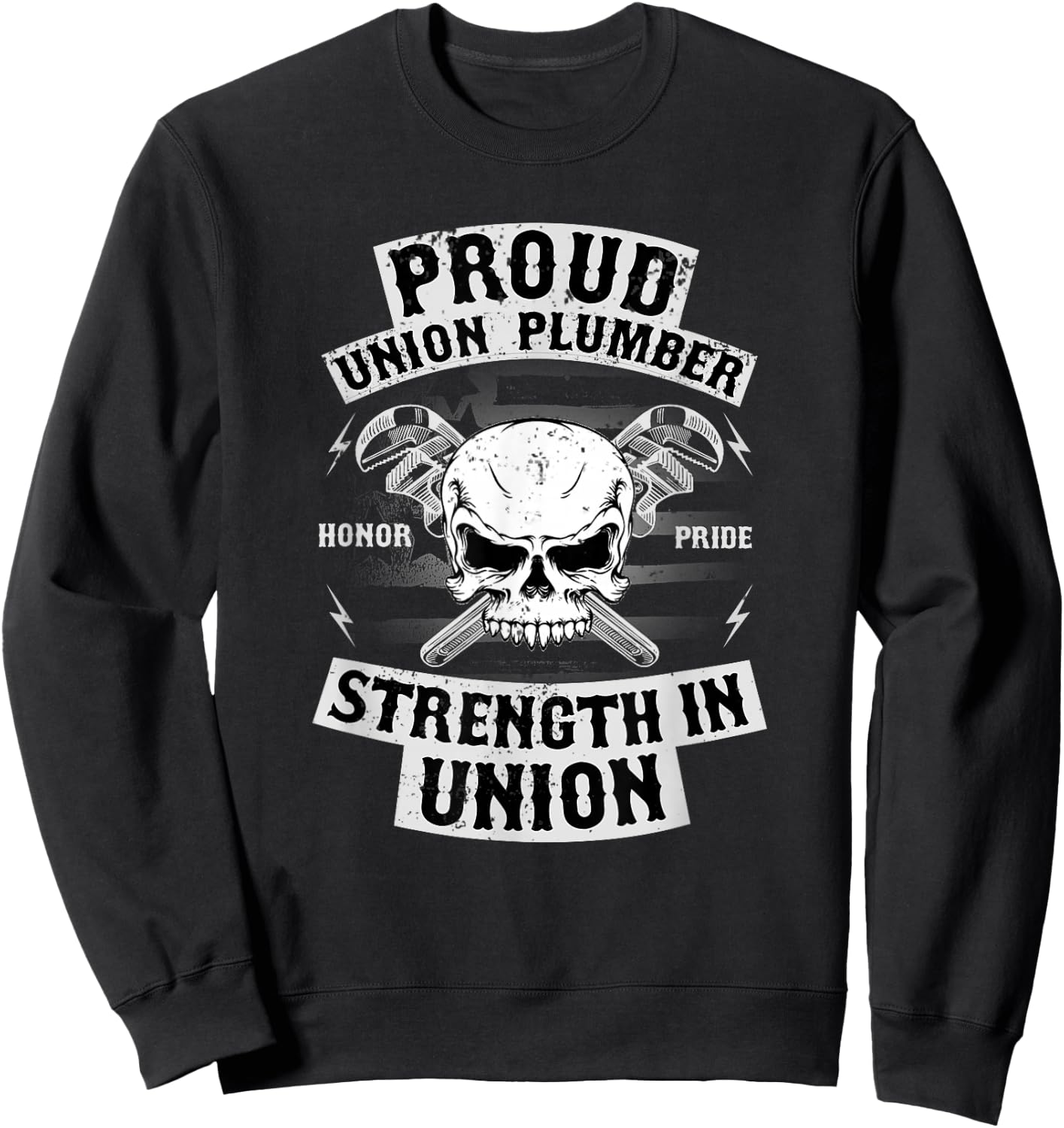 Union Plumber Shirt Union Pride Pipefitter T Shirts Sweatshirt - Sweatshirt | Black