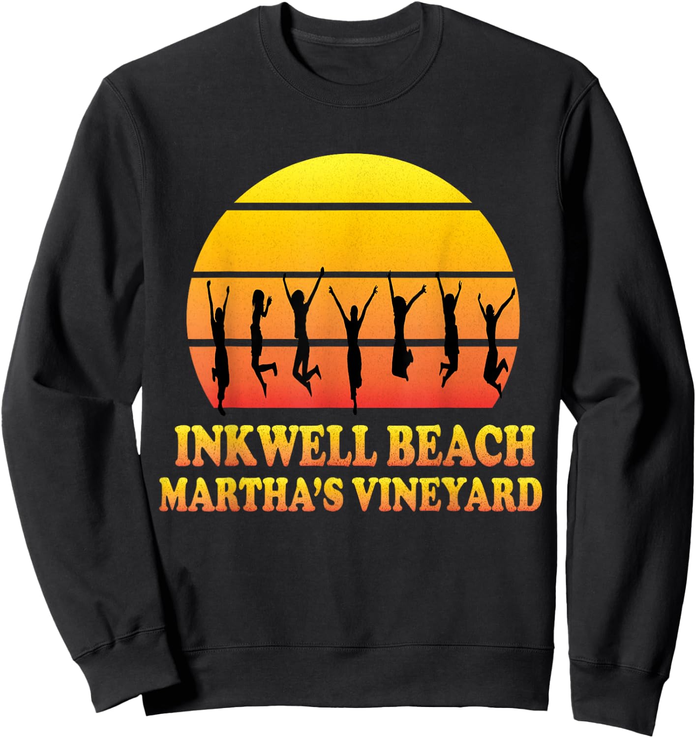 Inkwell Beach, Oak Bluffs, Martha's Vineyard, MA, Vintage Sweatshirt - Sweatshirt | Black