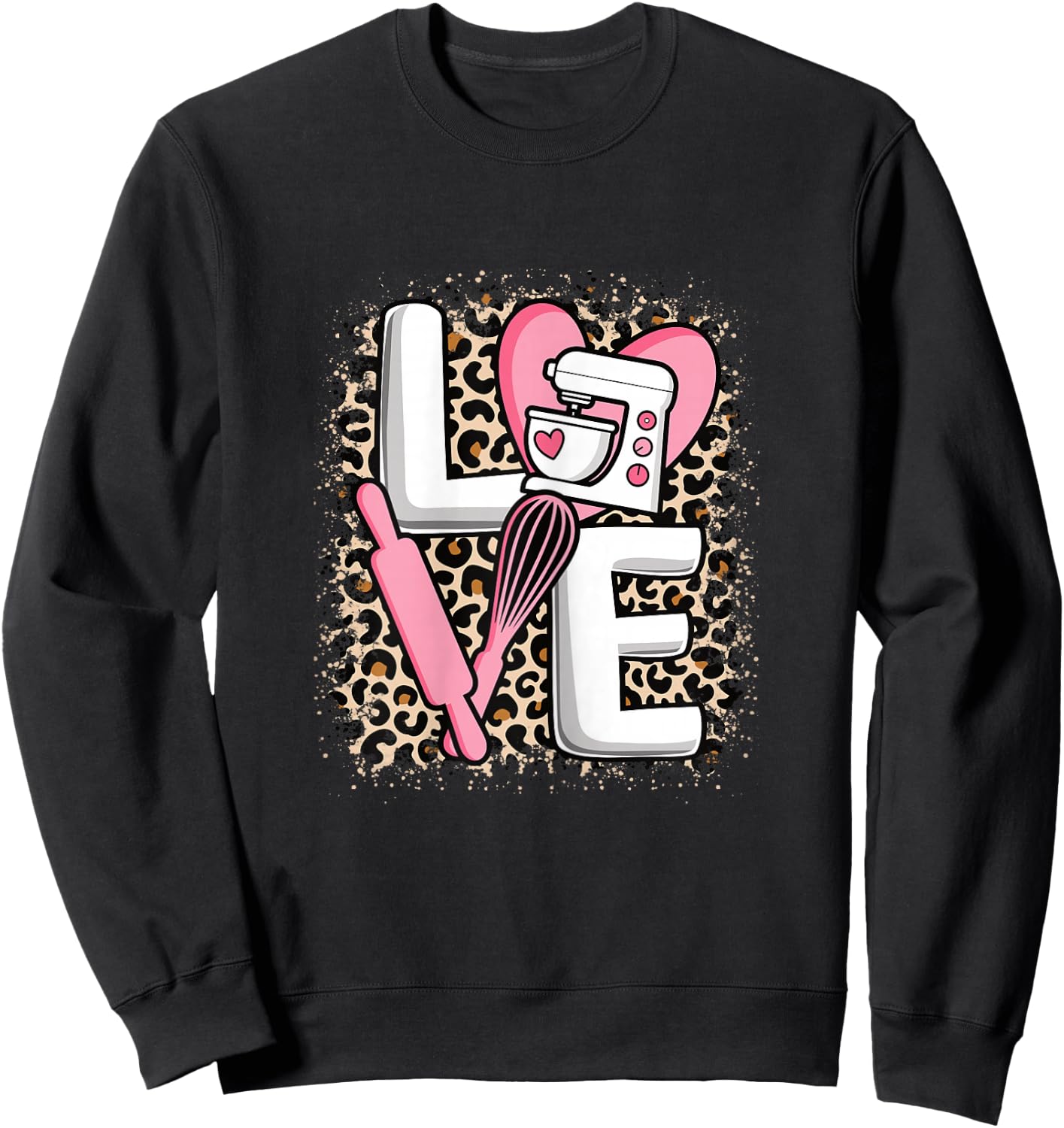 Love Baking Cute Baker Women Girls Sweatshirt - Sweatshirt | Black