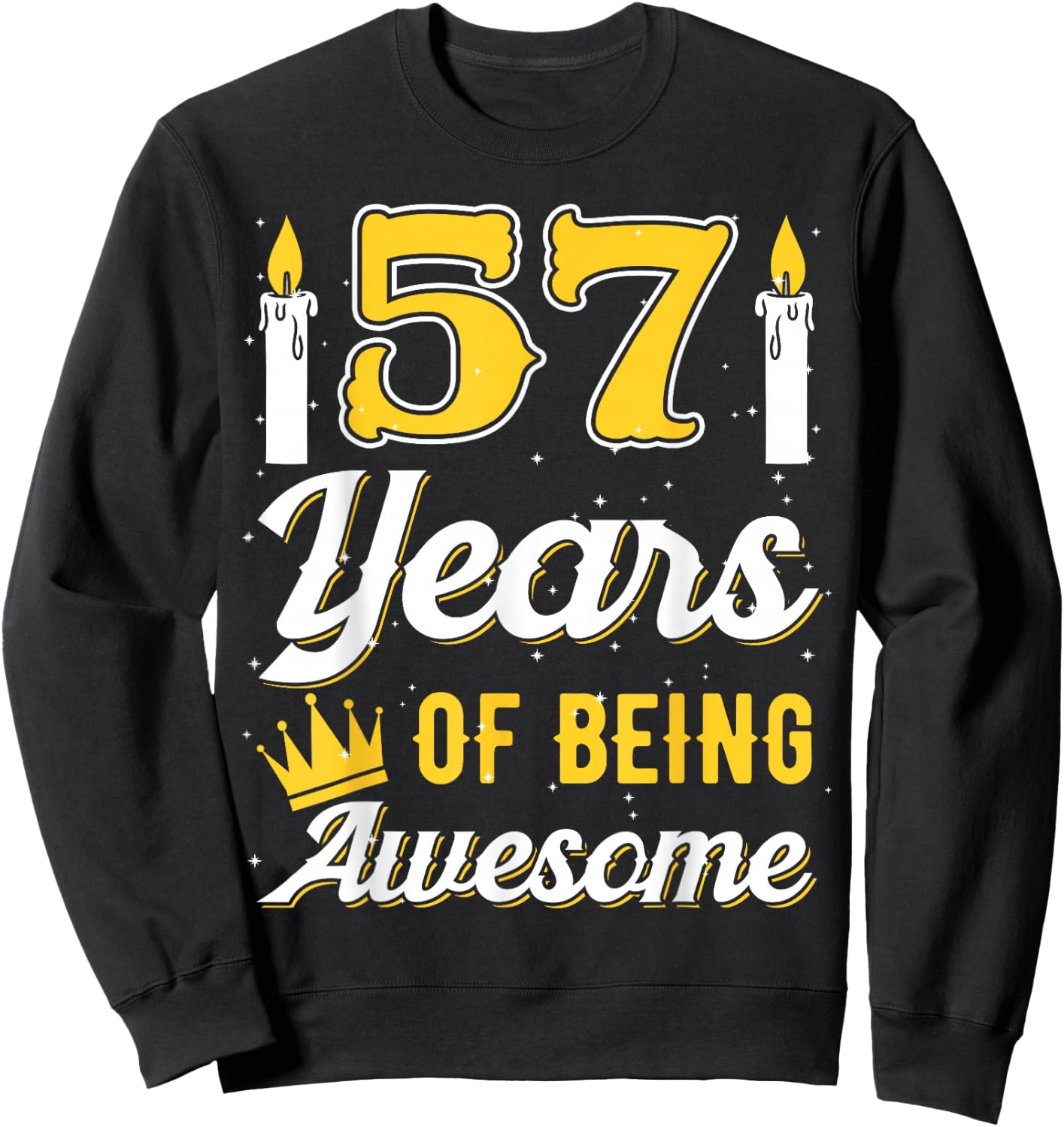 Candle 57 Birthday Party Wishes Candlelight Cake Decoration Sweatshirt - Sweatshirt | Black