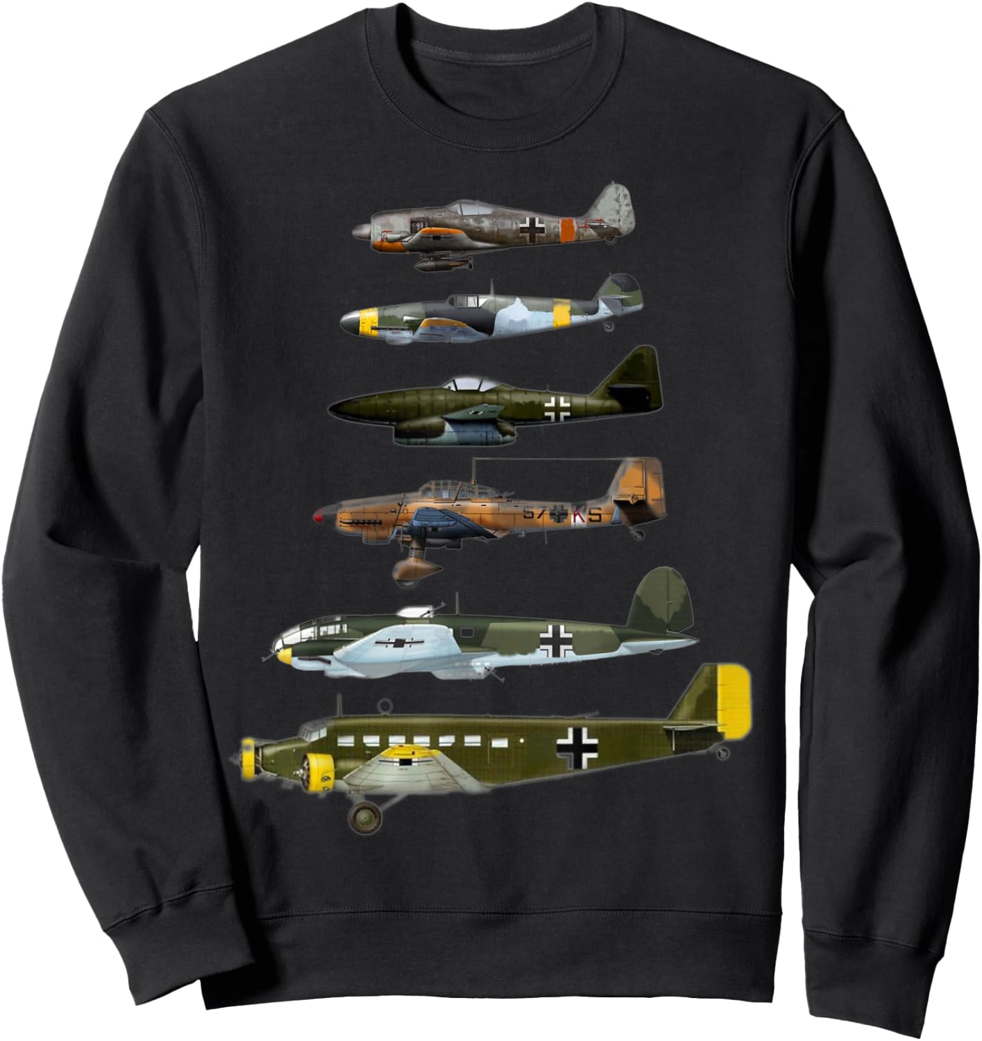WW2 German Warplanes JU-87 Stuka ME 262 Sweatshirt - Sweatshirt | Black