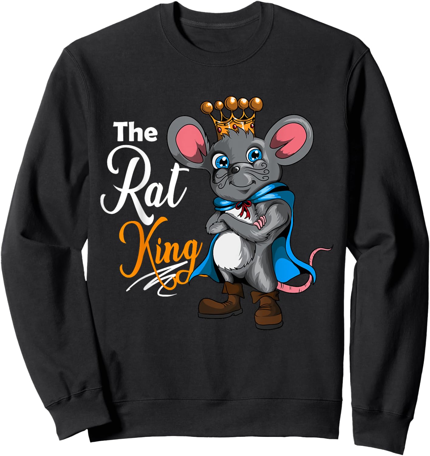 The Rat King Rodent Owner Mouse Rat Lover Crown Sweatshirt - Sweatshirt | Black