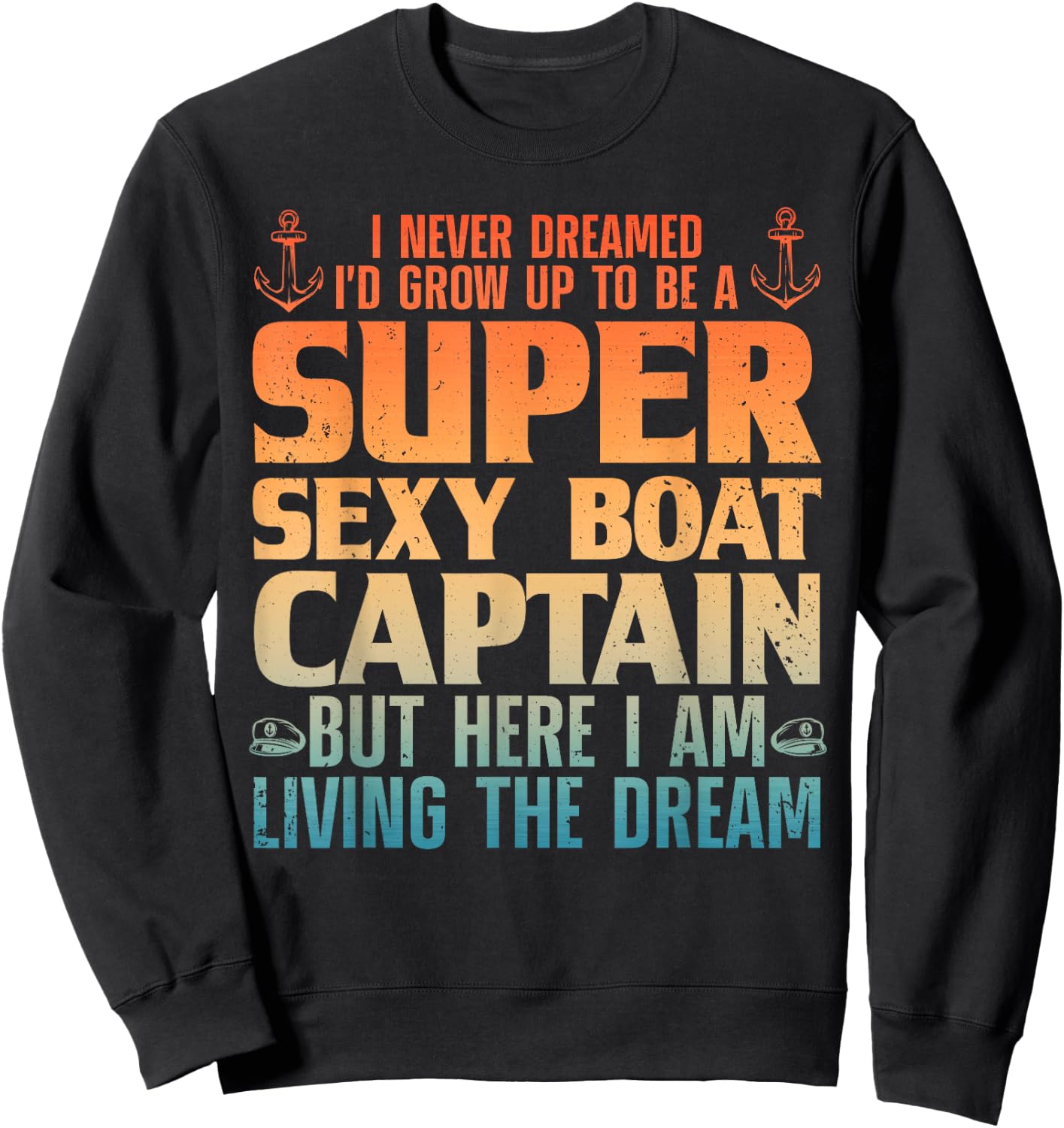 Cool Boat Captain Women Sail Pontoon Boating Boater Sweatshirt - Sweatshirt | Black