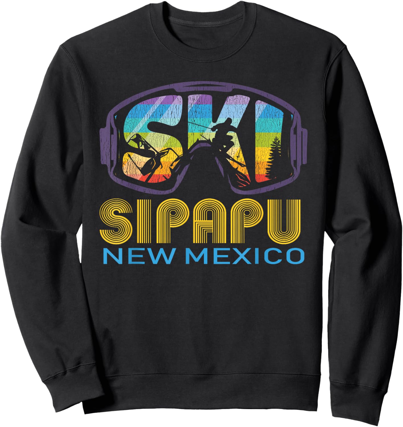 Ski Sipapu New Mexico Skiing Vacation Sweatshirt - Sweatshirt | Black