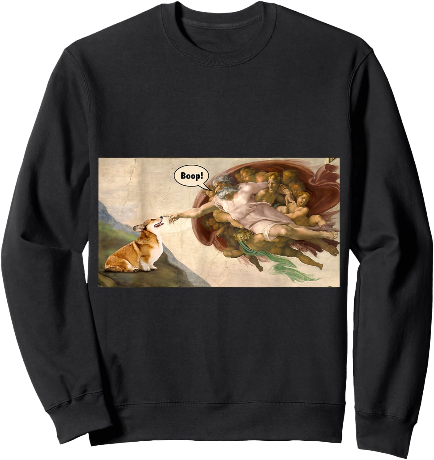 Boop The Snoot of Welsh Corgi Funny Korgi Dog Meme Sweatshirt - Sweatshirt | Black