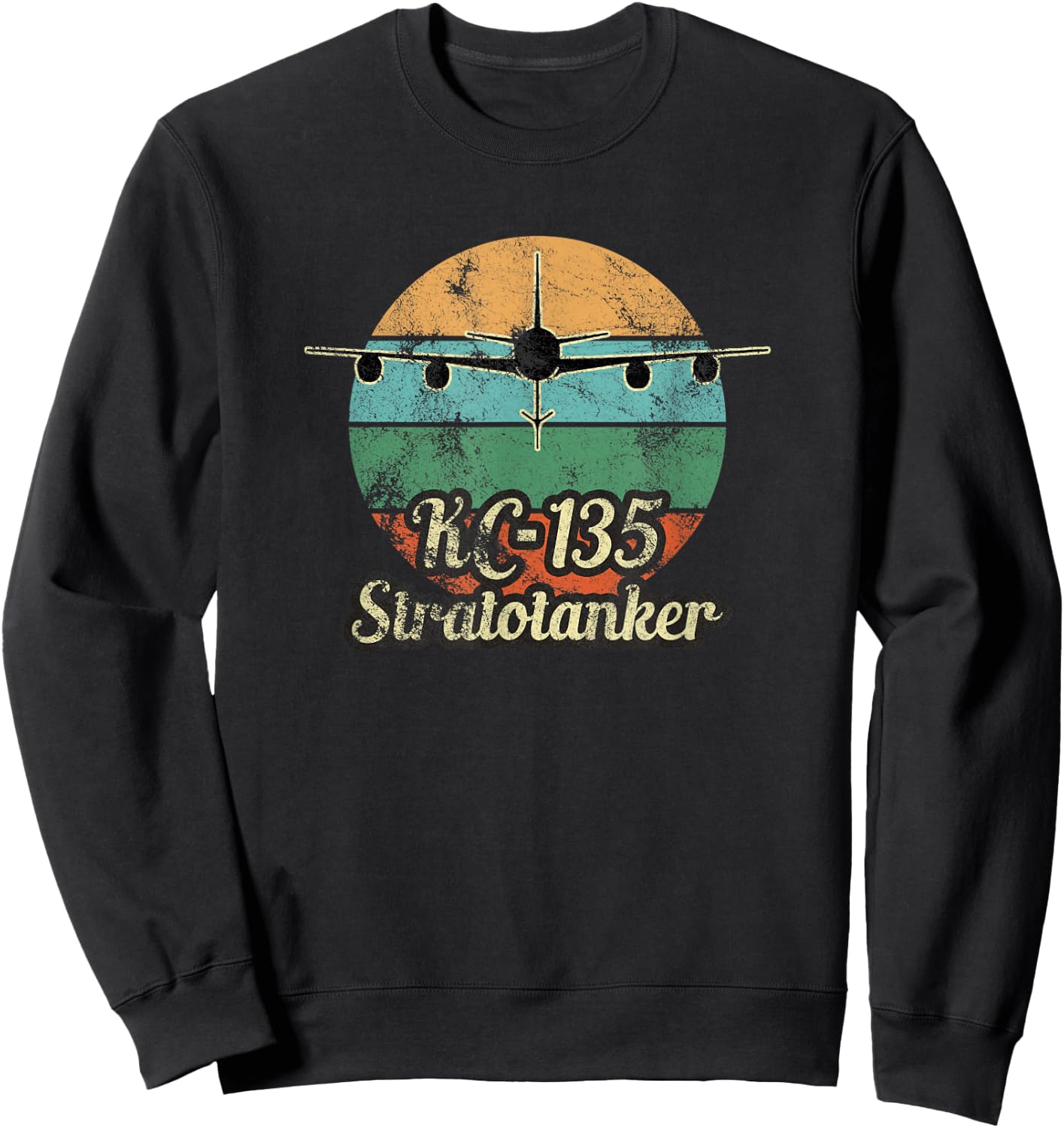 KC-135 Stratotanker Vintage Sunset Air Refueling Airplane Sweatshirt - Sweatshirt | Black