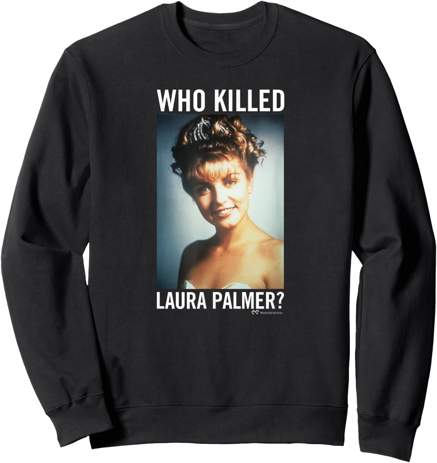 SHOWTIME Twin Peaks Who Killed Laura Palmer? -Adults , Black, Small, Short Sleeve Sweatshirt - Sweatshirt | Black