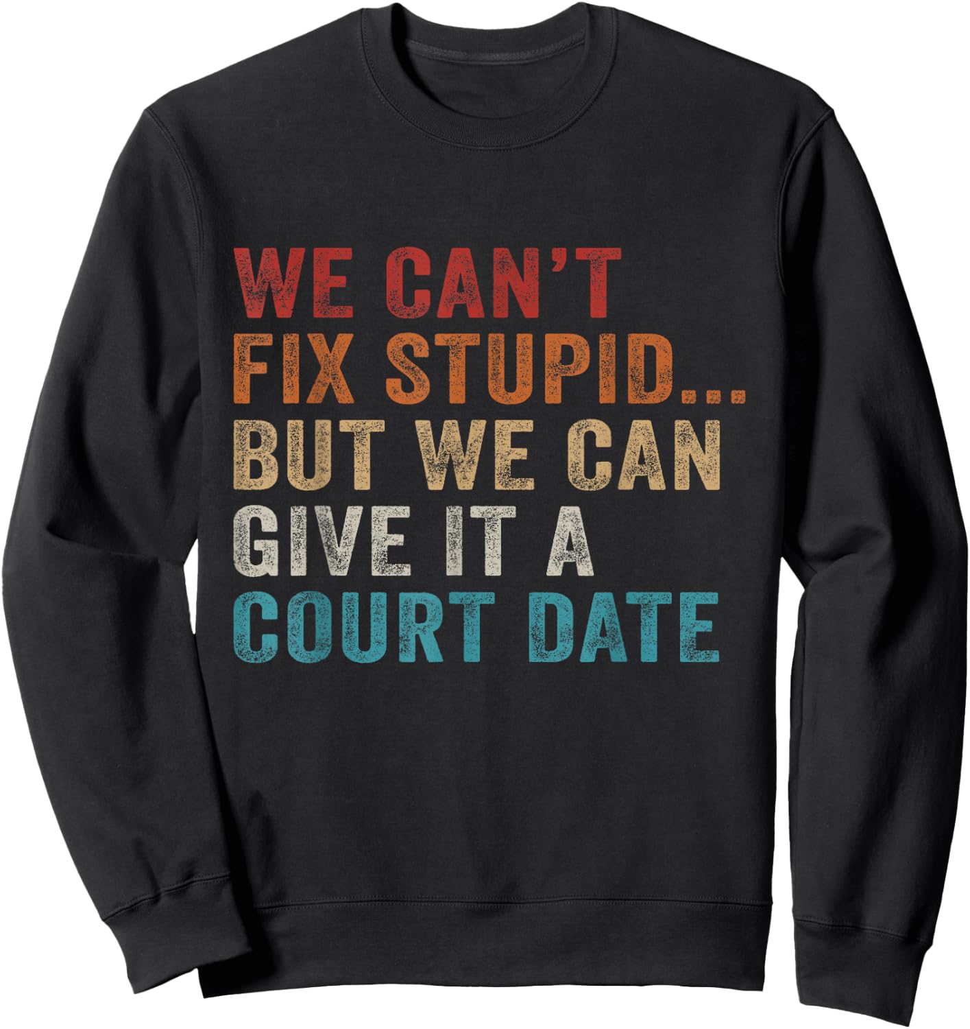 We Can't Fix Stupid But We Can Give It A Court Date Vintage Sweatshirt - Sweatshirt | Black