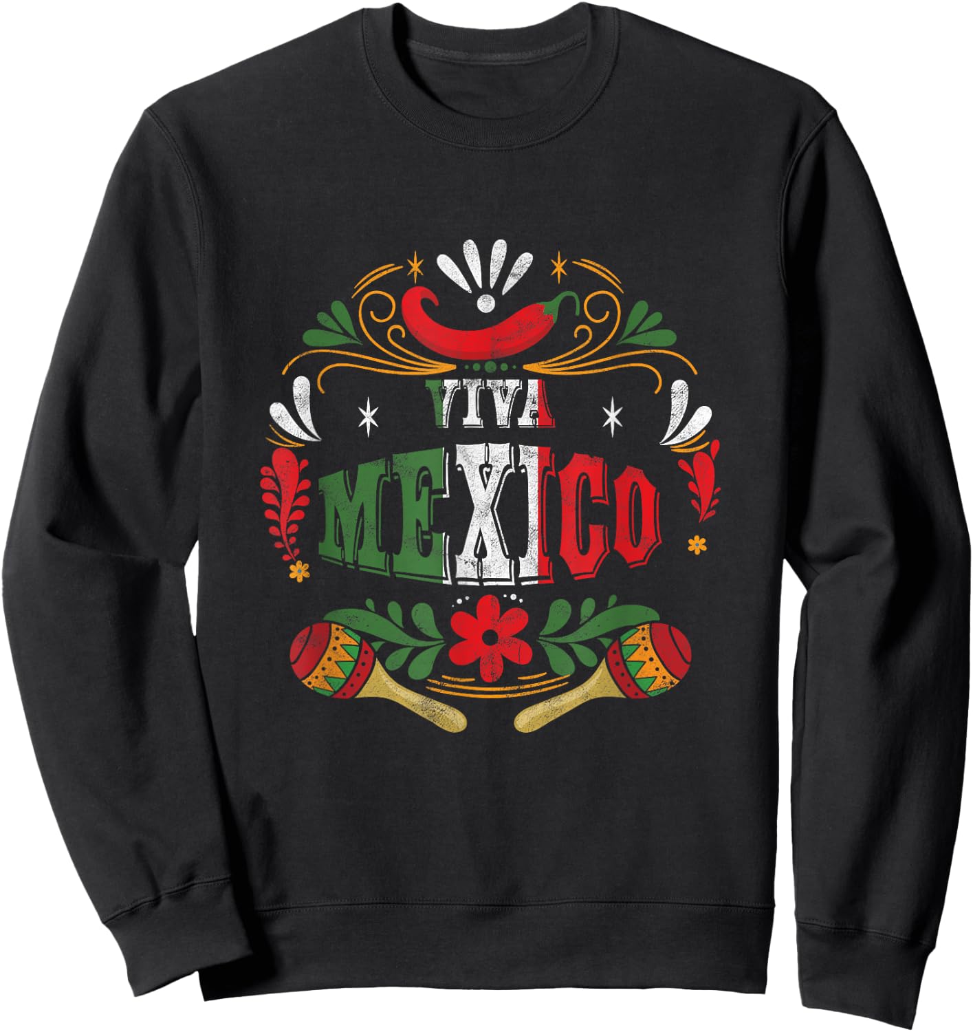 Viva Mexico Mexican Cinco De Mayo Party Sweatshirt - Sweatshirt | Black