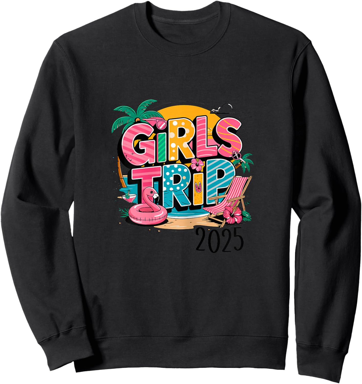Girls trip 2025 weekend vacation matching group party Sweatshirt - Sweatshirt | Black