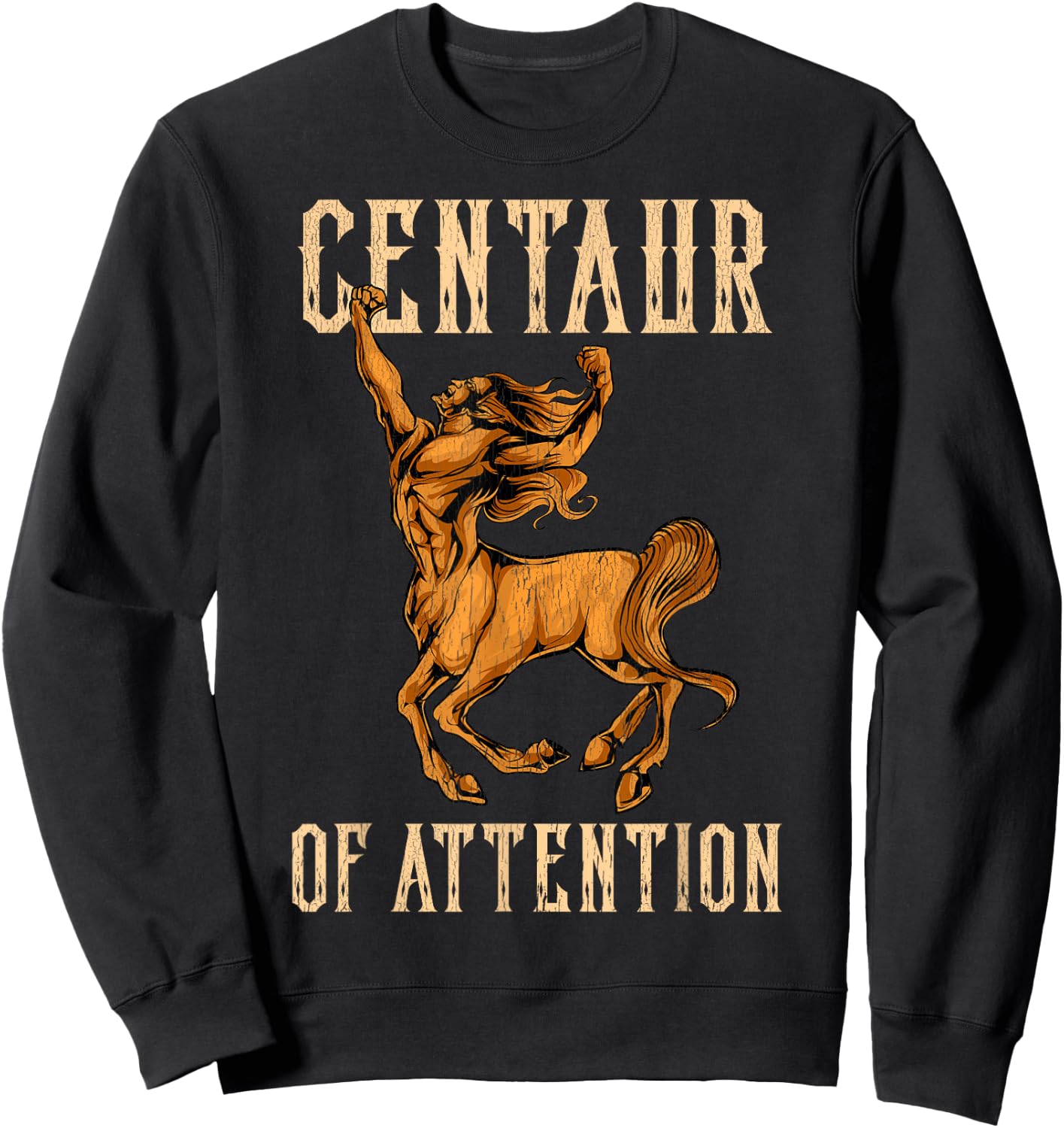 Centaur of Attention Pun Clever Greek Mythology Joke Sweatshirt - Sweatshirt | Black