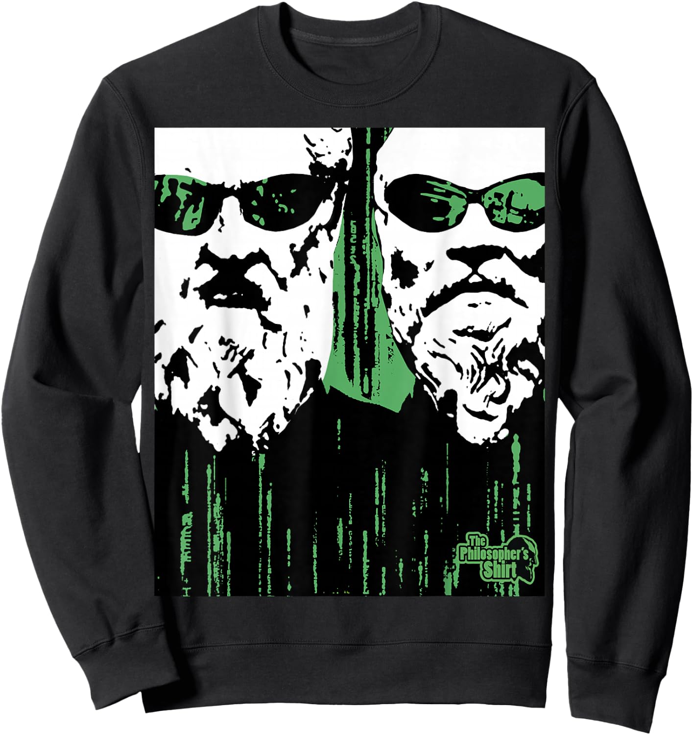 Plato and Socrates Matrix Cave Allegory - Philosopher Shirt Sweatshirt - Sweatshirt | Black