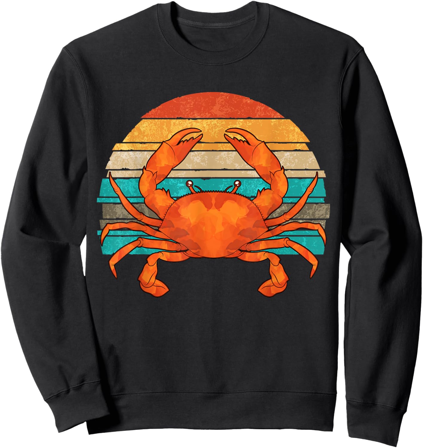 Retro Seafood Crab Lover Crabbing Sea Animal Crab Sweatshirt - Sweatshirt | Black