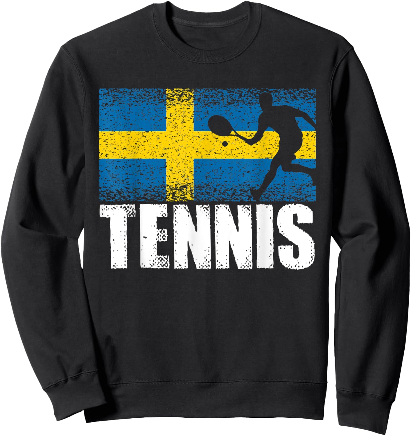 Tennis Sport, Sweden Flag, Swedish Tennis Player Sweatshirt - Sweatshirt | Black
