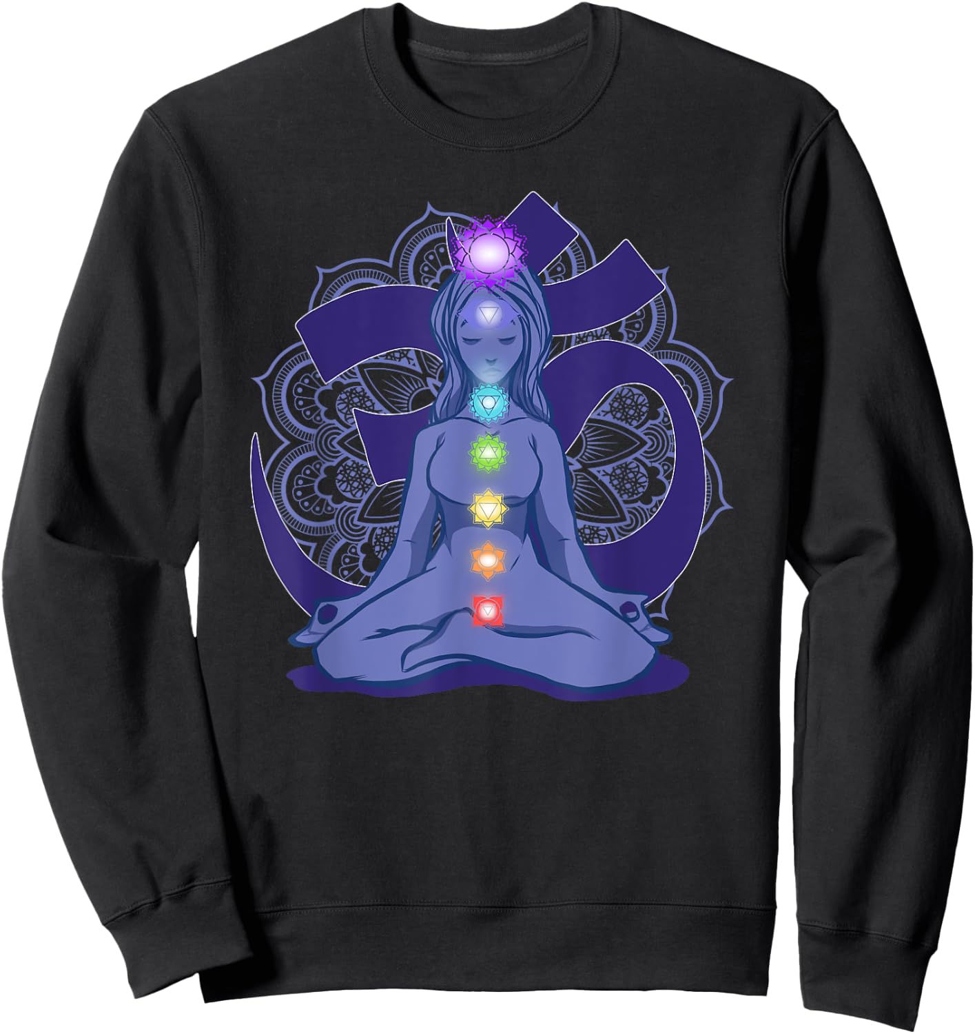Yoga Meditation Spiritual Body Energy Chakra Sweatshirt - Sweatshirt | Black
