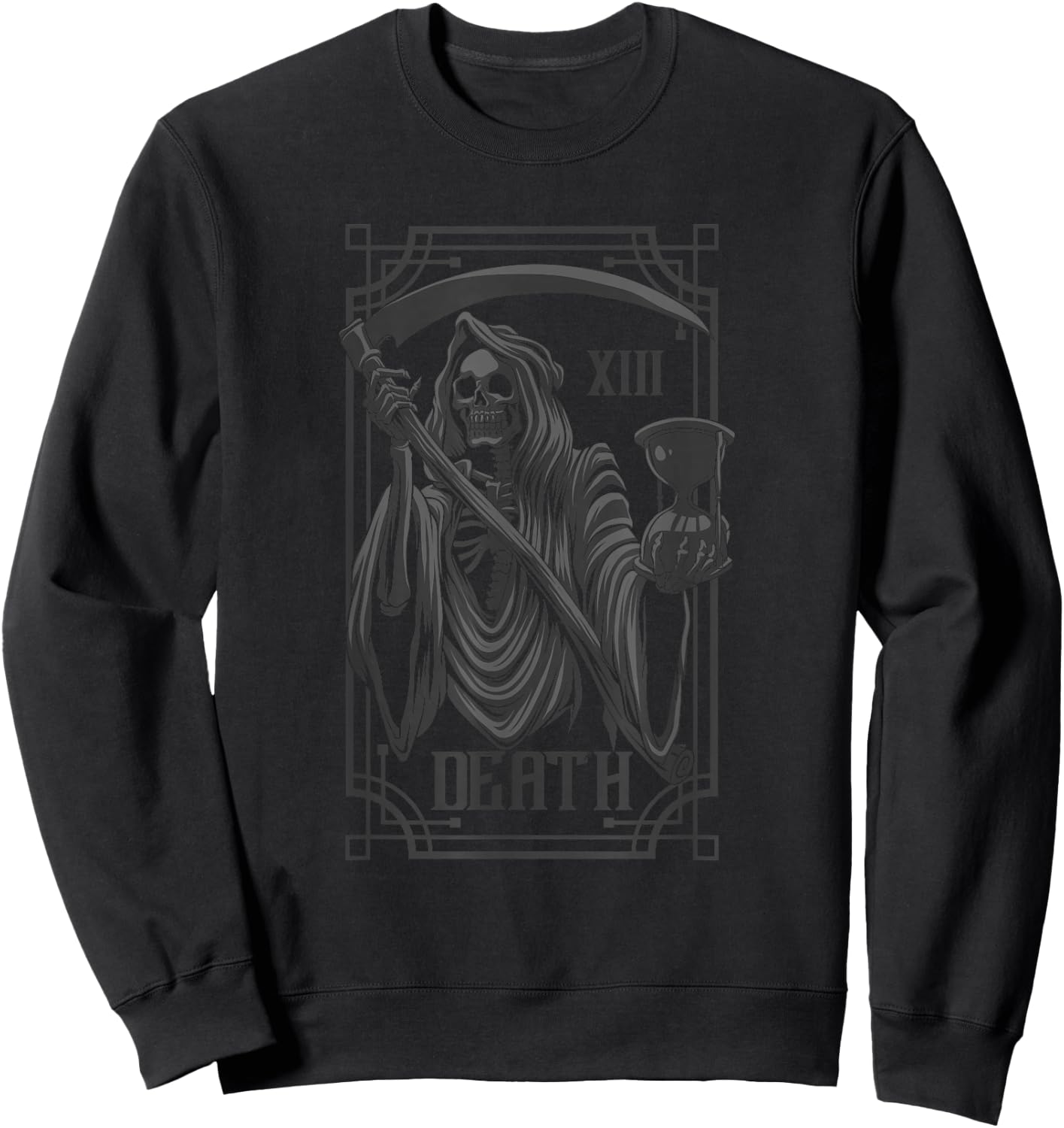 Tarot Card Shirt Goth Death Grim Reaper Occult Pagan Satanic Sweatshirt - Sweatshirt | Black
