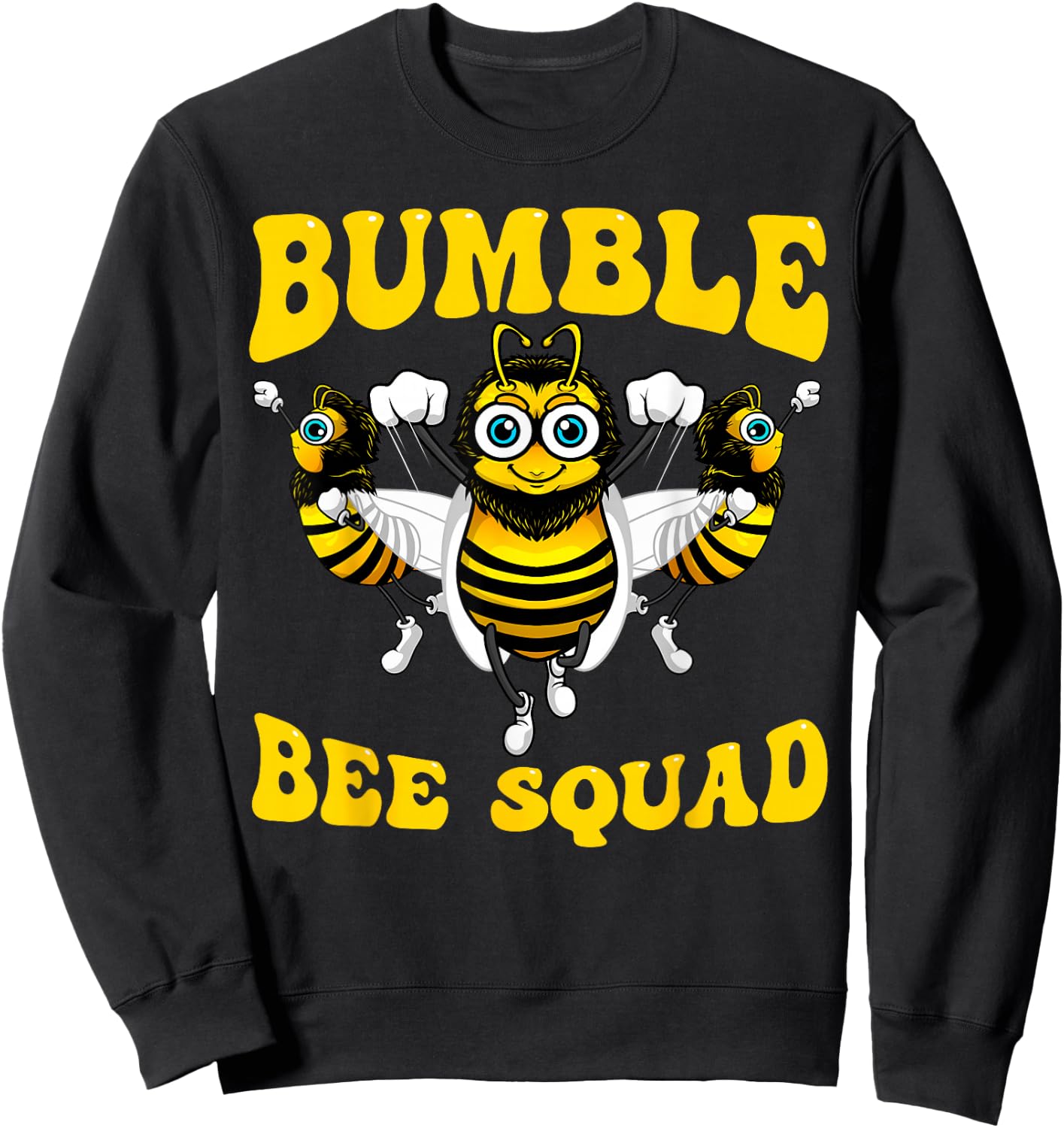 Funny Bumble Bee Design For Kids Men Women Bee Squad Buddies Sweatshirt - Sweatshirt | Black