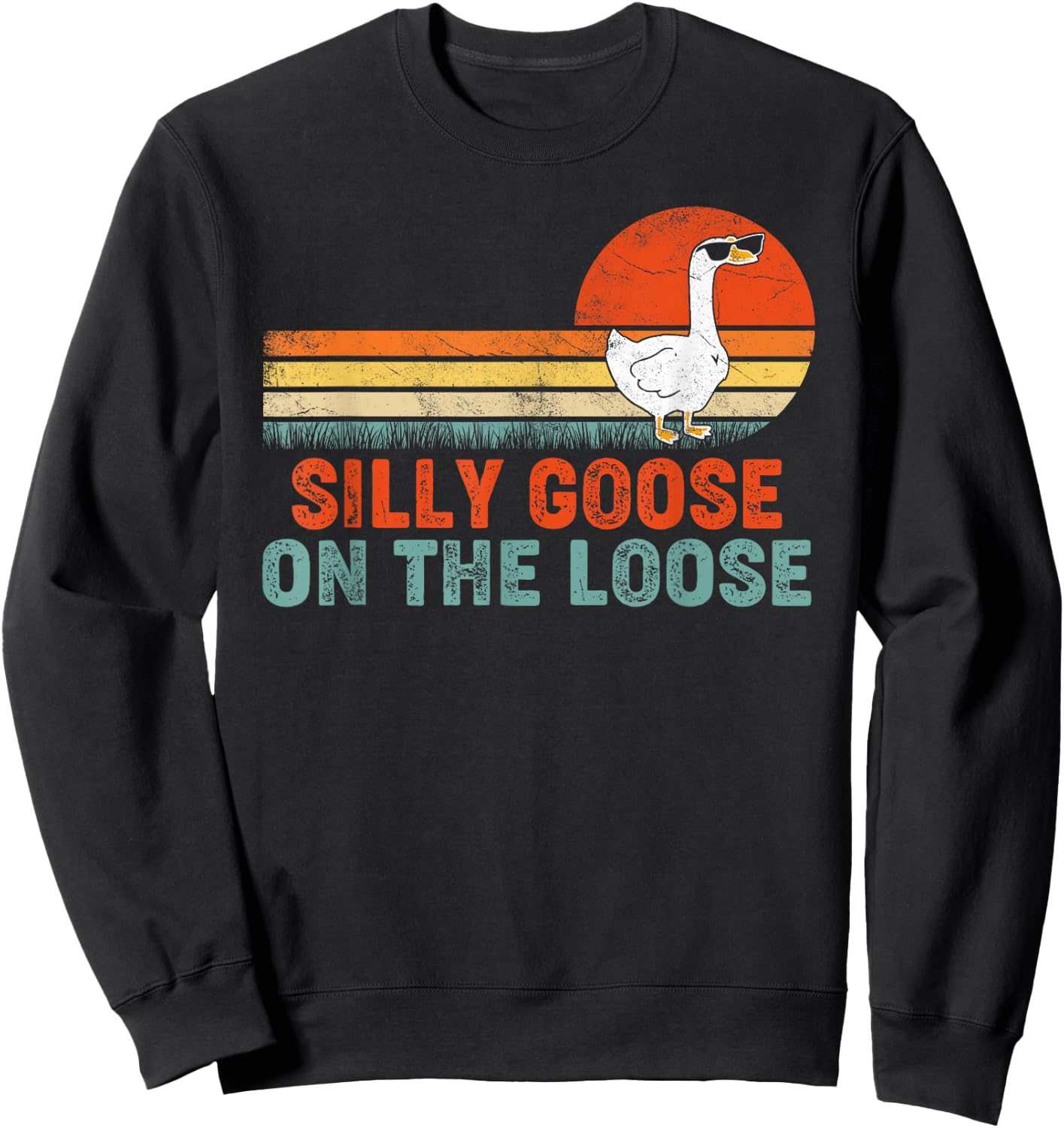 Silly Goose Shirt, Graphic Men, Funny Shirts Sweatshirt - Sweatshirt | Black