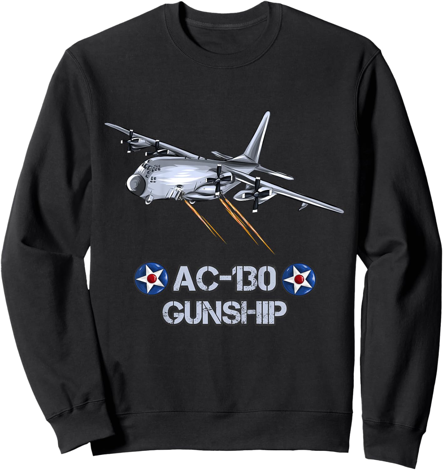 American AC130 aircraft close air support Sweatshirt - Sweatshirt | Black